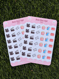 Kawaii Movie Night Sticker Sheet | Kiss Cut