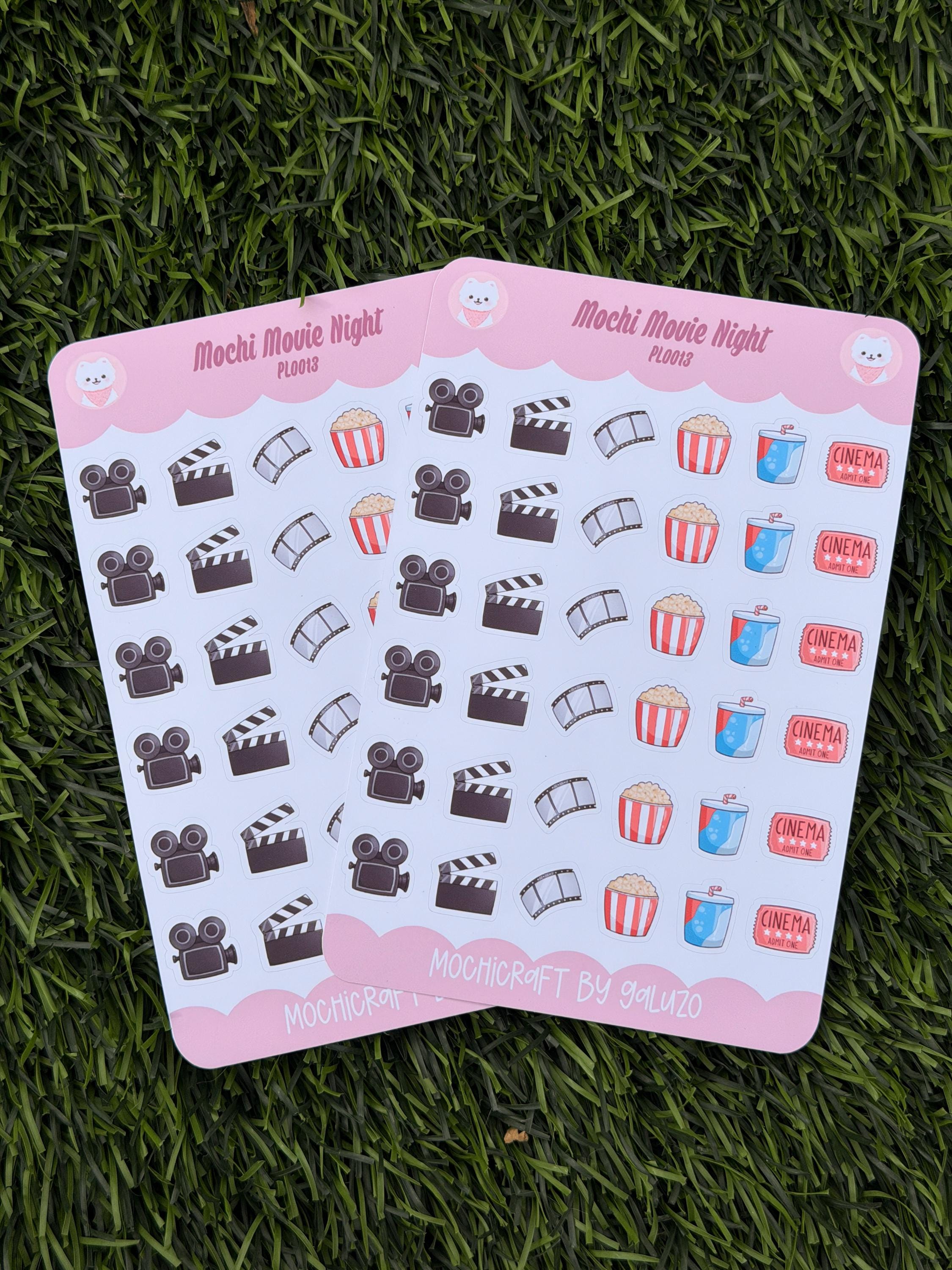 Kawaii Movie Night Sticker Sheet | Kiss Cut