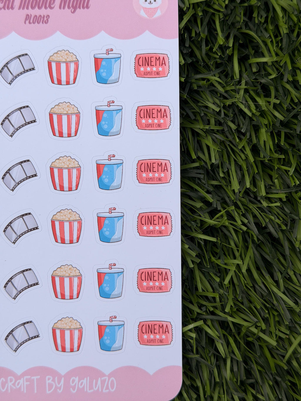Kawaii Movie Night Sticker Sheet | Kiss Cut