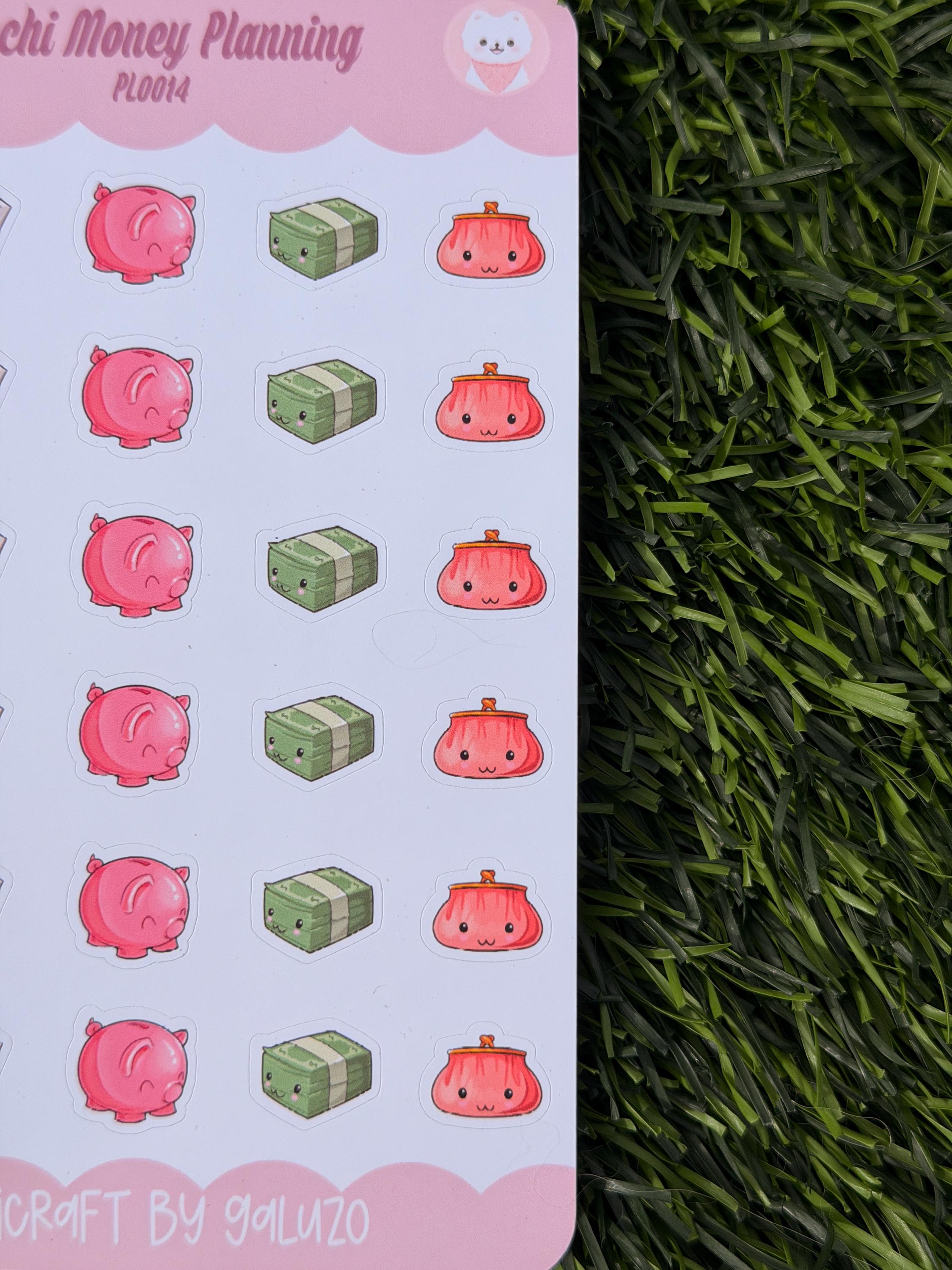 Kawaii Money Planning Sticker Sheet | Kiss Cut