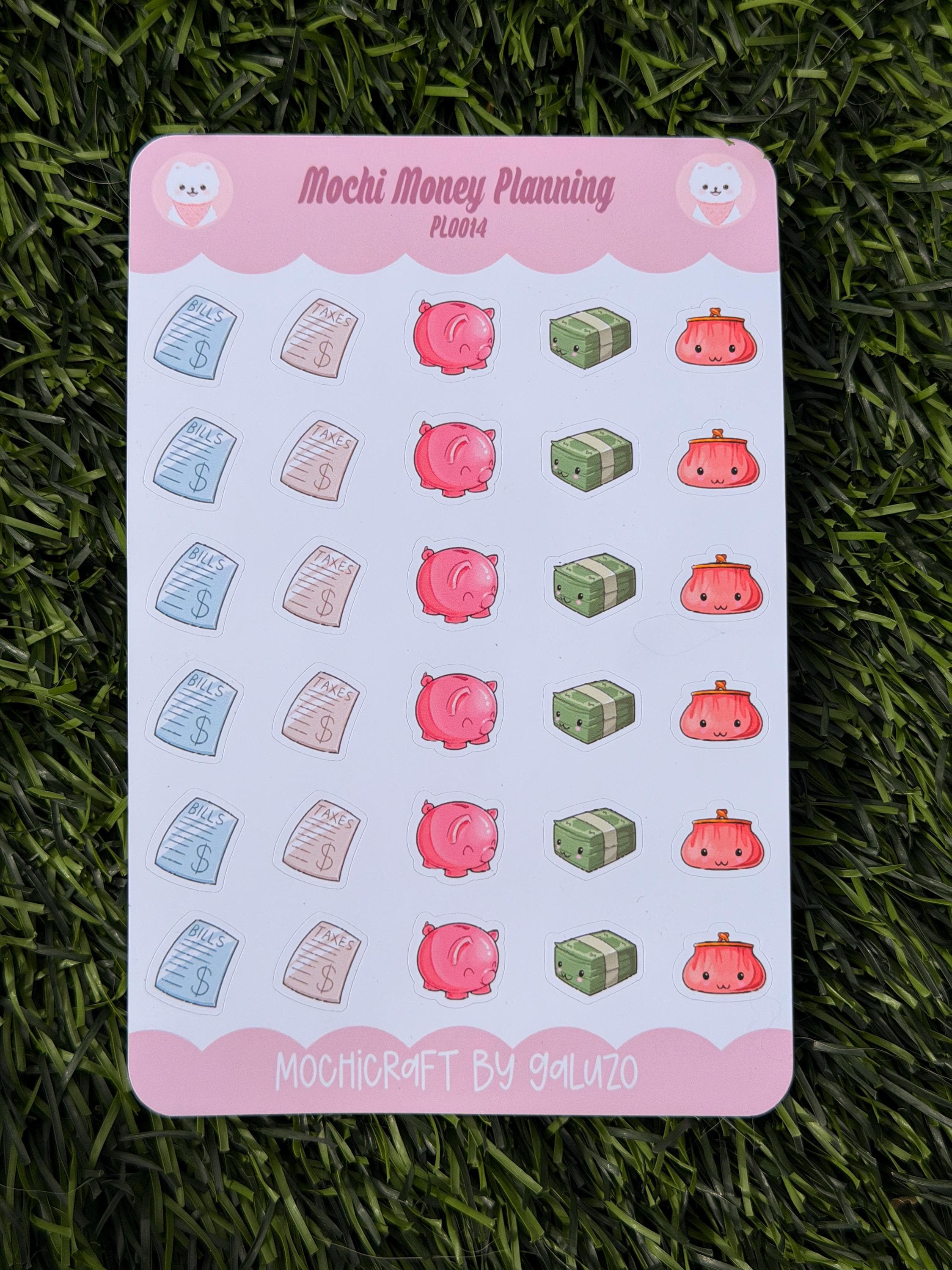 Kawaii Money Planning Sticker Sheet | Kiss Cut