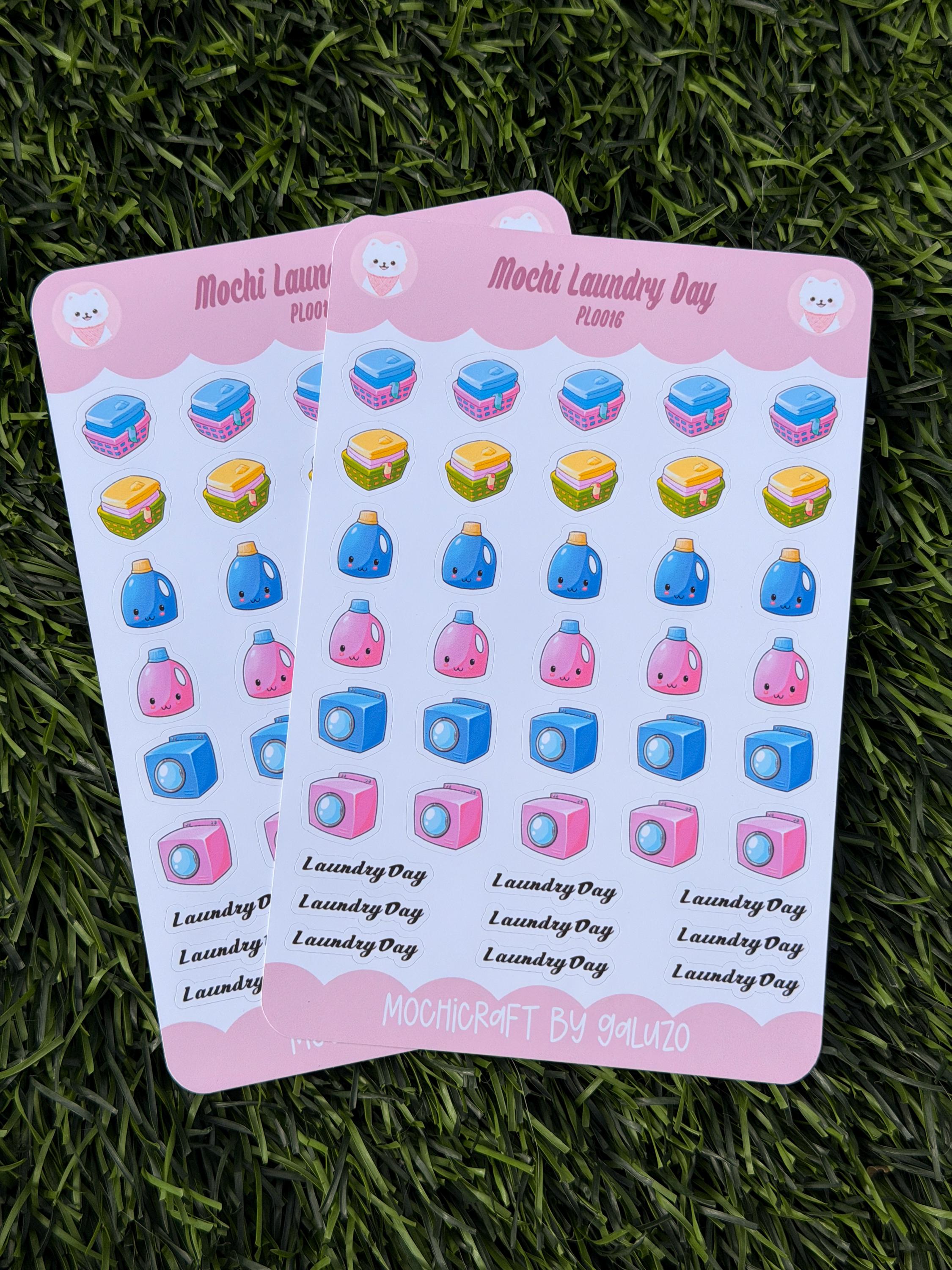 Kawaii Laundry Day Sticker Sheet | Kiss Cut