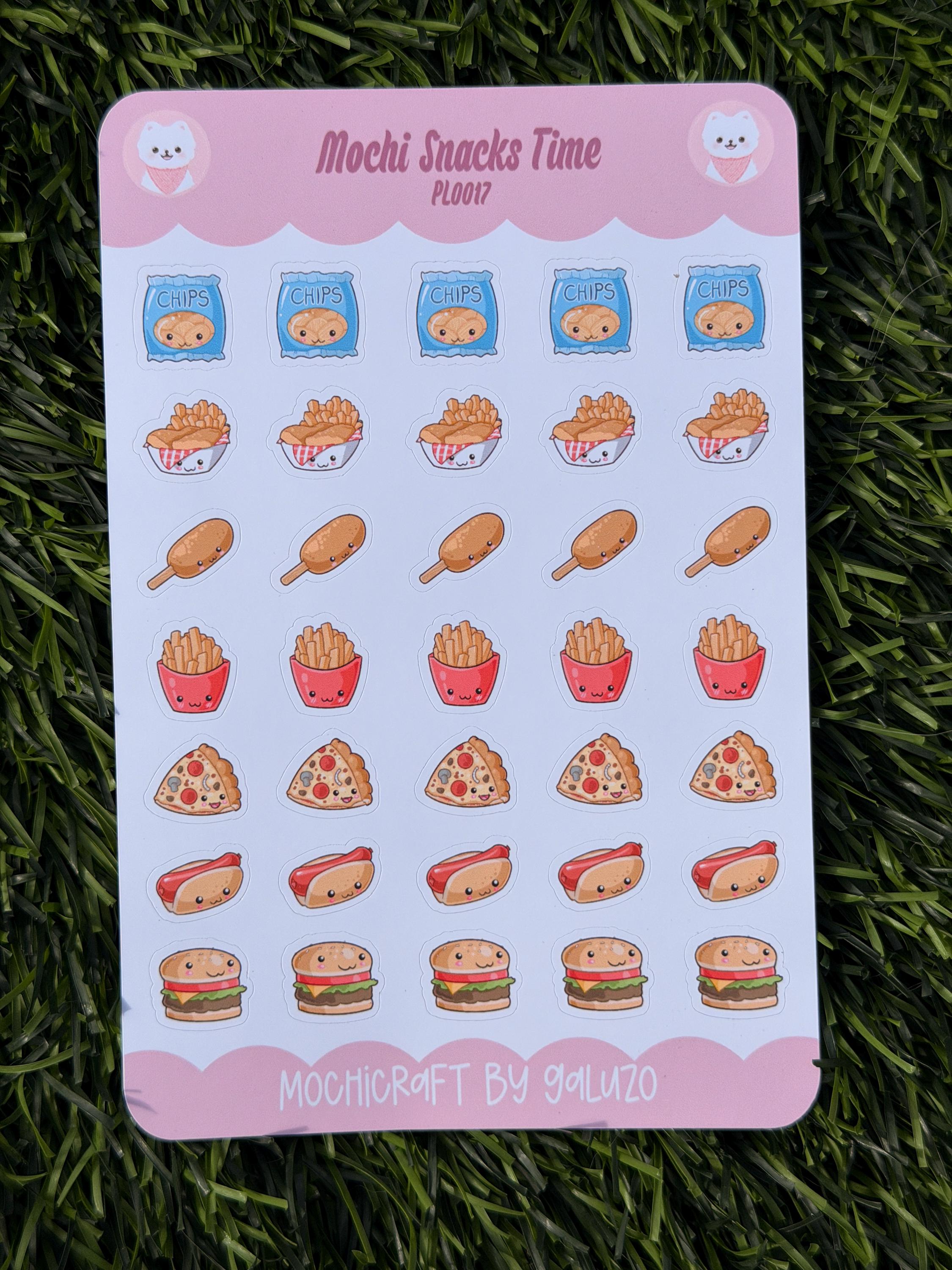 Kawaii Snacks Time Sticker Sheet | Kiss Cut