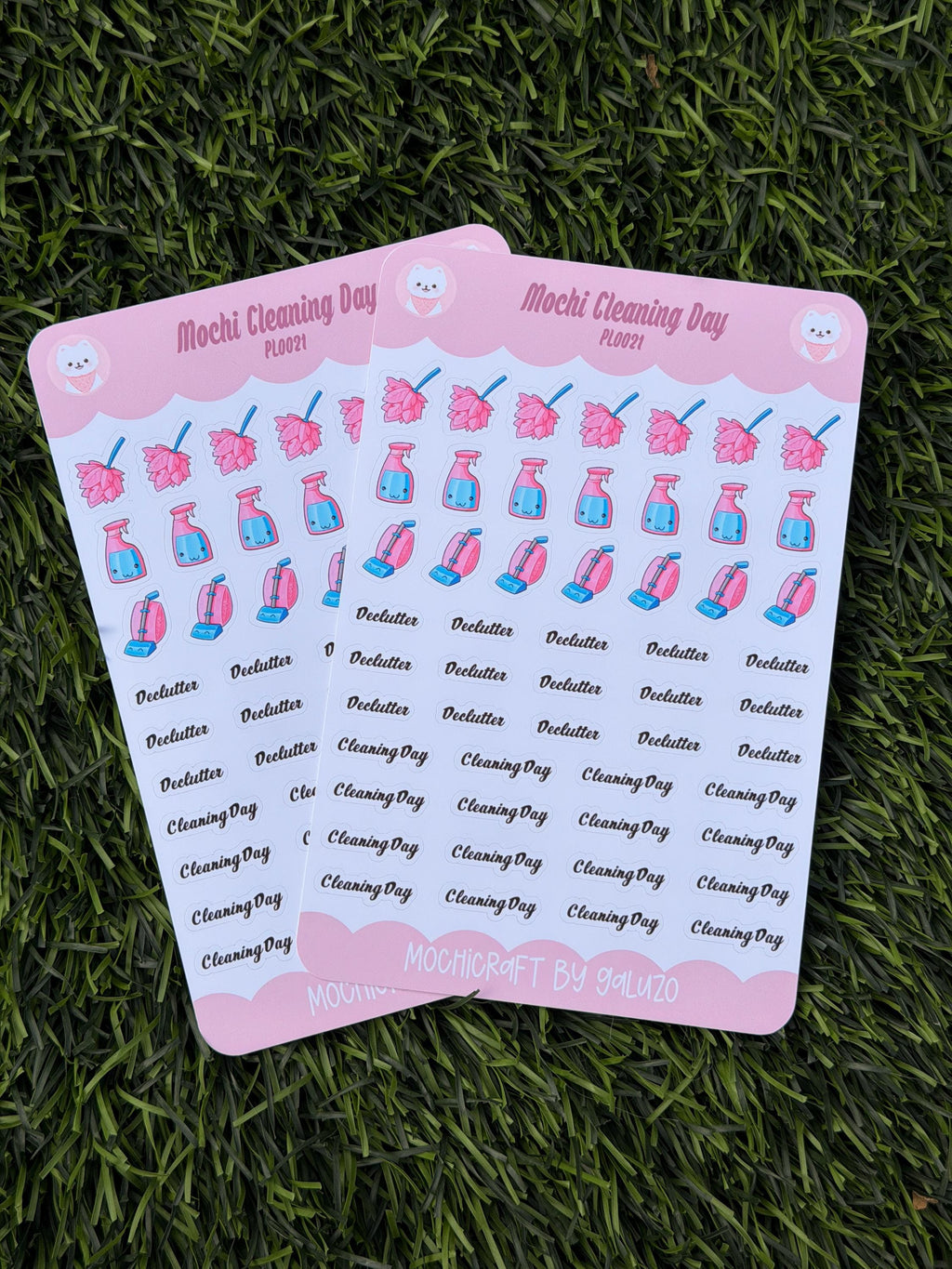Kawaii Cleaning Day Sticker Sheet | Kiss Cut