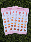 Kawaii Breakfast Time Sticker Sheet | Kiss Cut