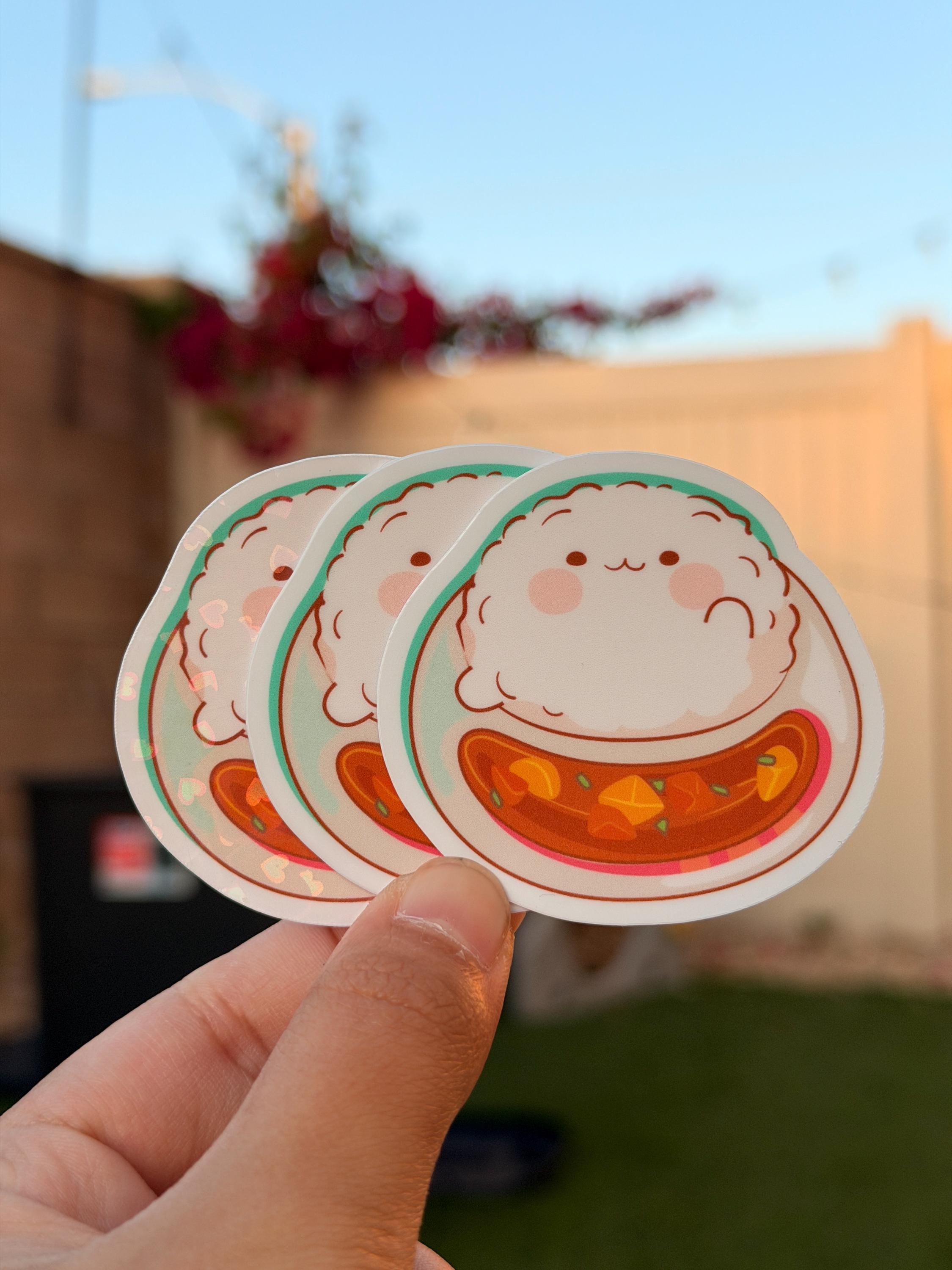 Paquete de pegatinas de arroz Kawaii | Pegatina troquelada