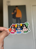 Cartoon Superhero Girls Trio | Die Cut Sticker | Waterproof