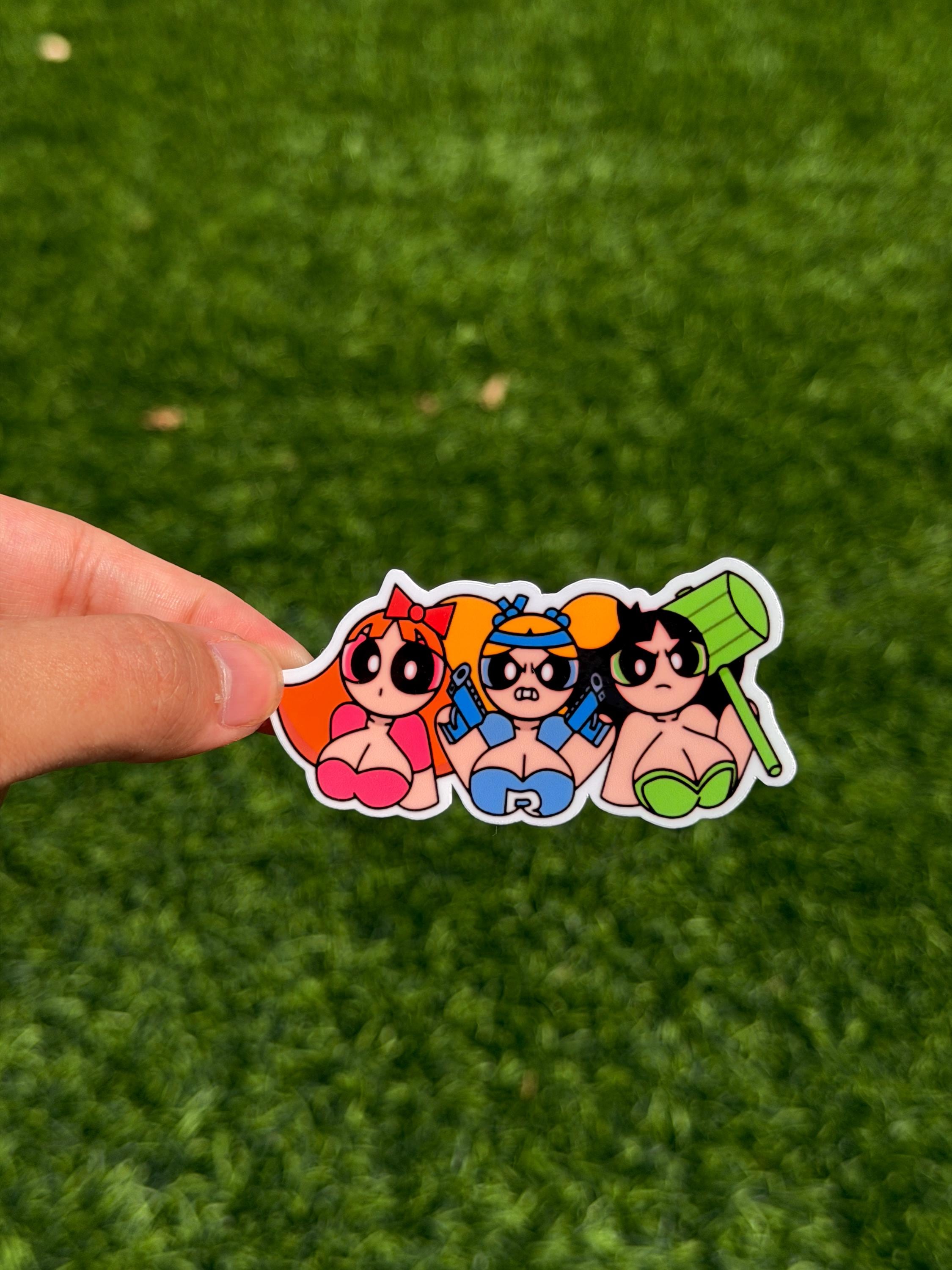 Cartoon Superhero Girls Trio | Die Cut Sticker | Waterproof