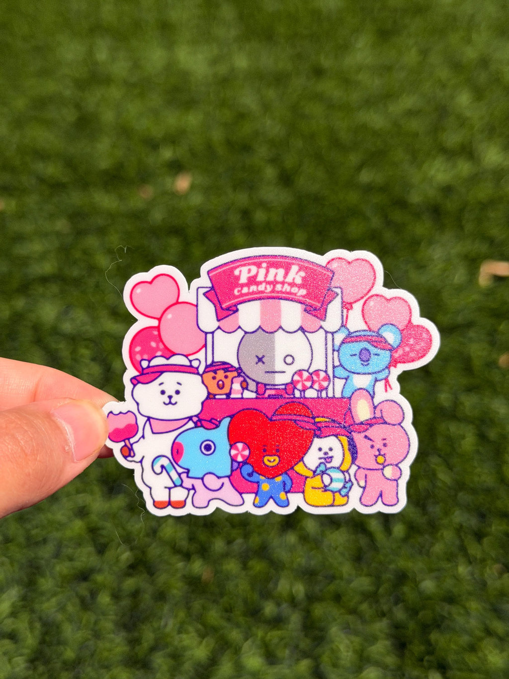 Kawaii Kpop Pink Candy Shop Sticker | Die Cut Sticker | Waterproof