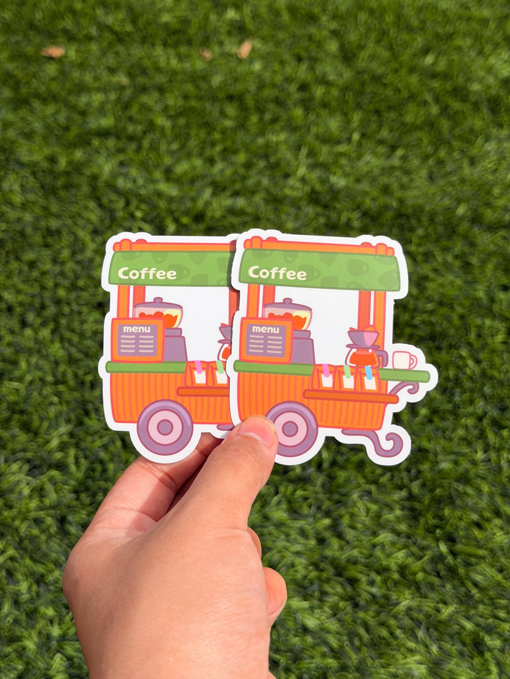 Kawaii Coffee Stall Sticker | Die Cut Sticker | Waterproof
