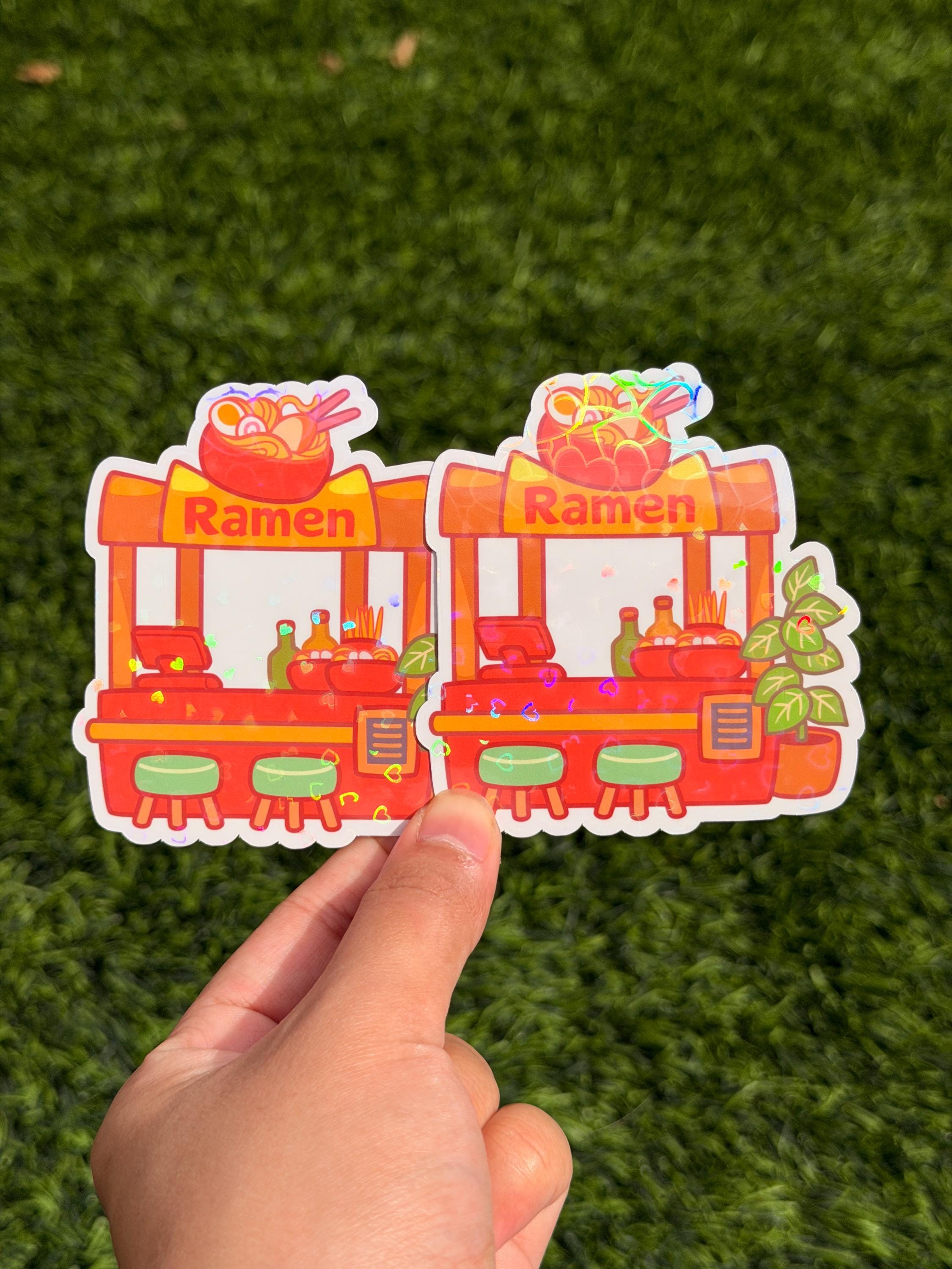 Pegatina Kawaii Ramen Stall | Pegatina troquelada | Impermeable
