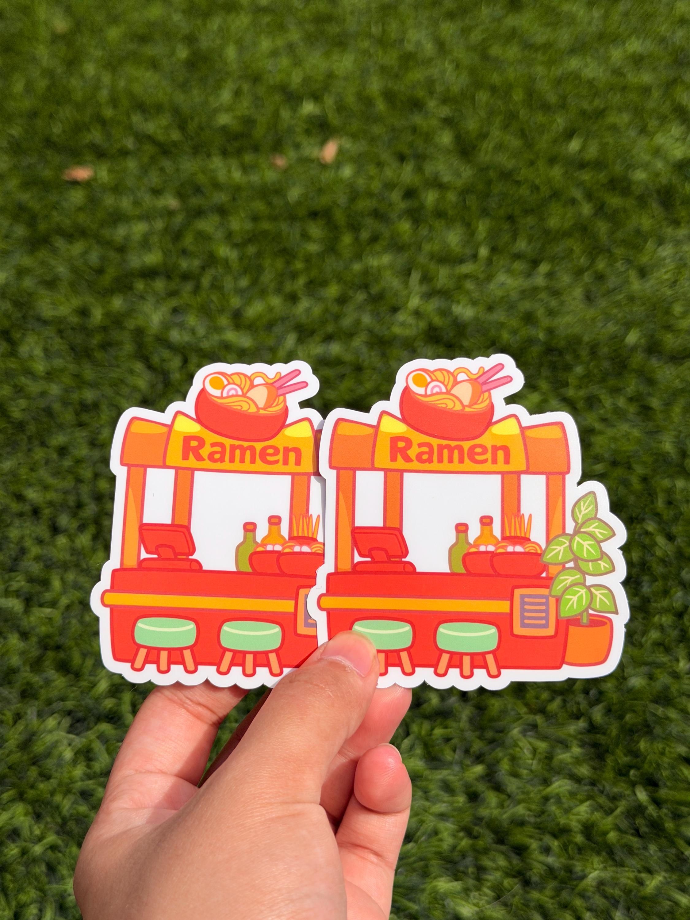 Pegatina Kawaii Ramen Stall | Pegatina troquelada | Impermeable