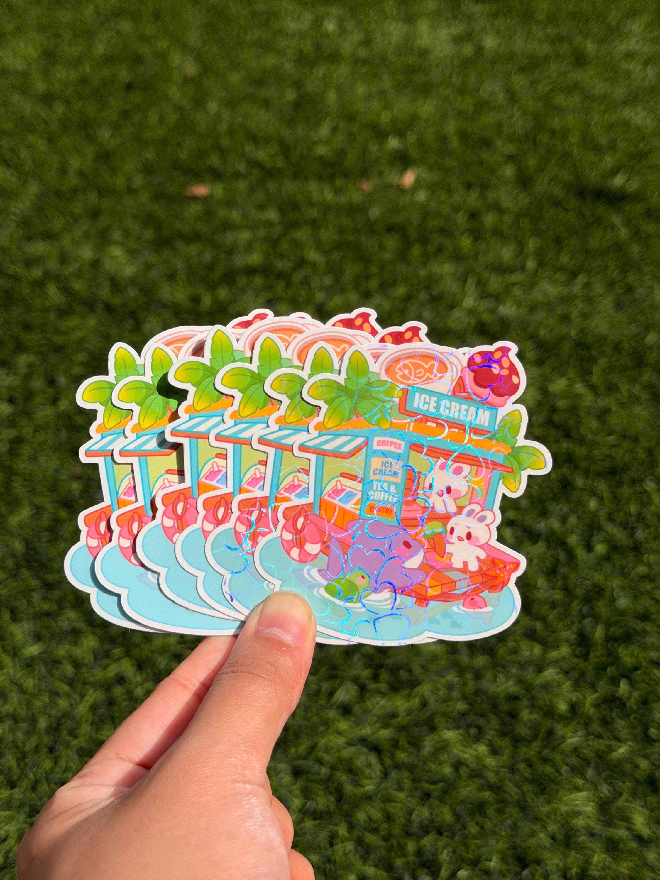 Pegatina de tienda de sopa fantasmagórica Kawaii | Pegatina troquelada | Impermeable