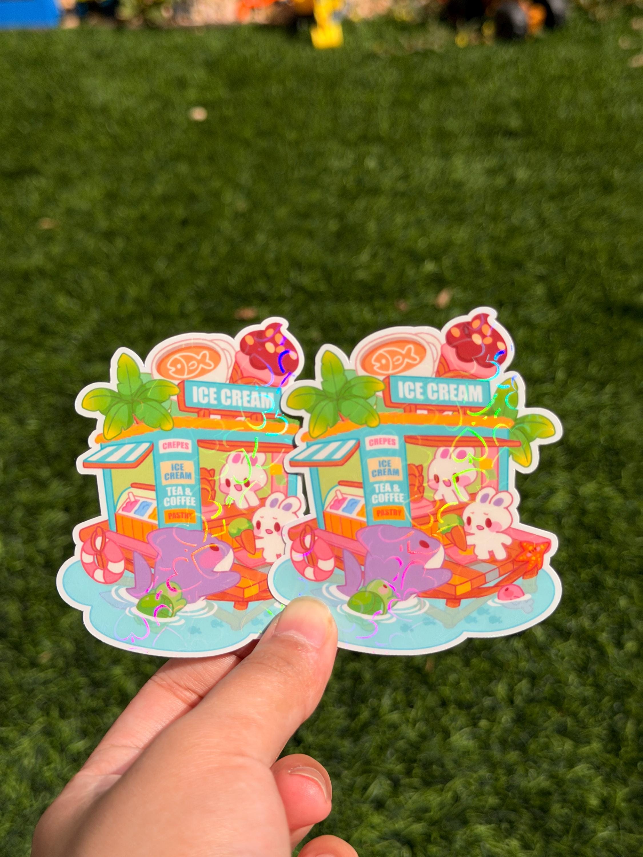 Pegatina de tienda de sopa fantasmagórica Kawaii | Pegatina troquelada | Impermeable