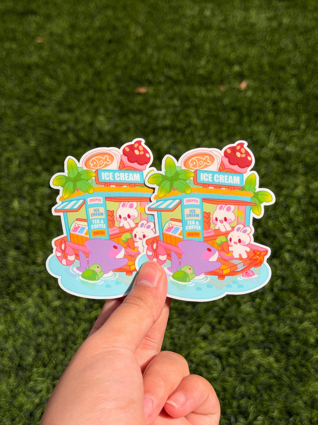Pegatina de tienda de sopa fantasmagórica Kawaii | Pegatina troquelada | Impermeable