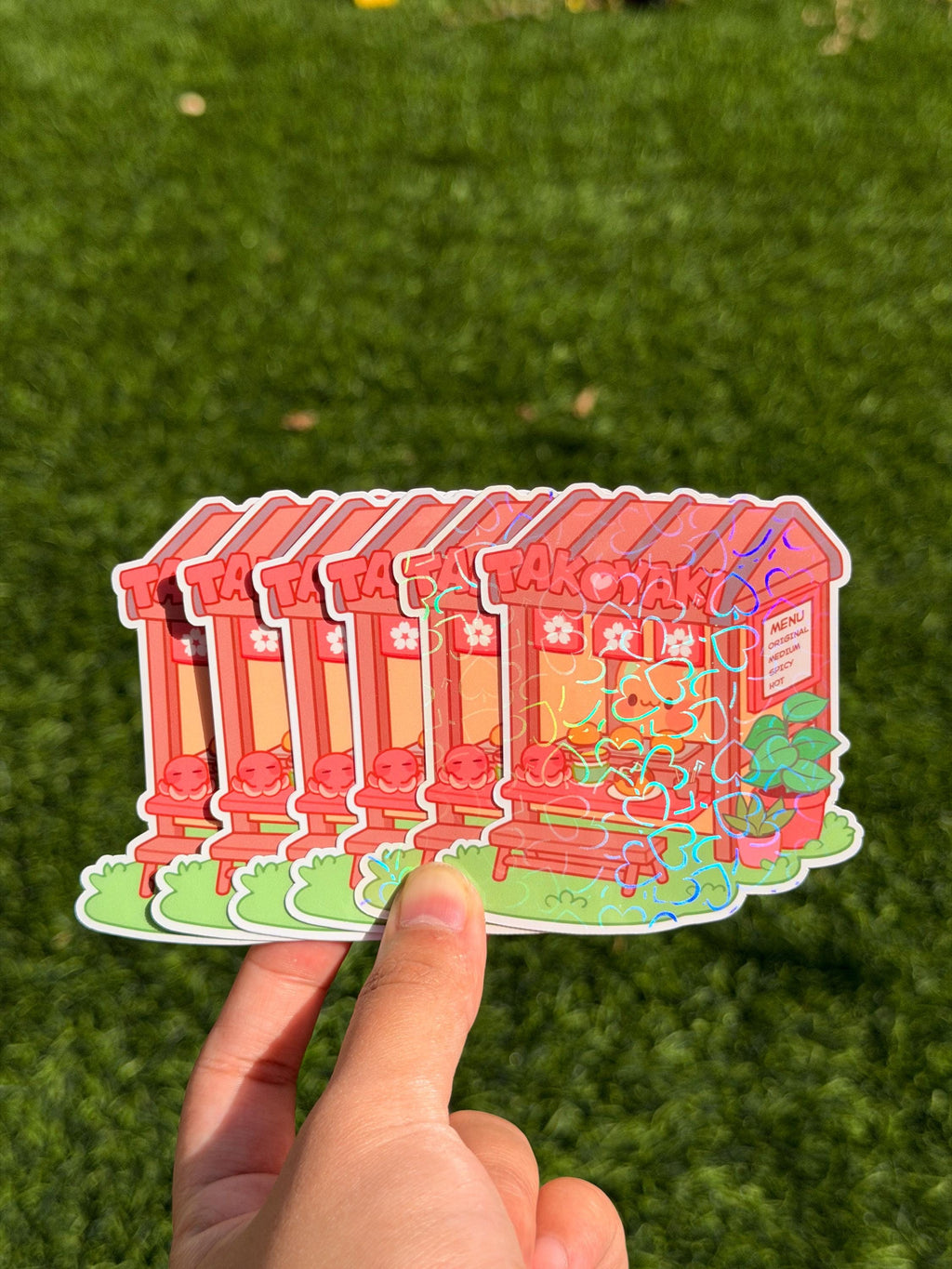 Kawaii Kitty Takoyaki Shop | Die Cut Sticker | Waterproof