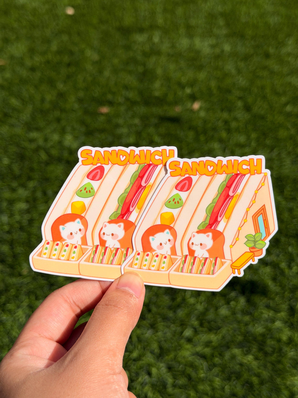 Kawaii Kitty's Sandwich Shop | Die Cut Sticker | Waterproof