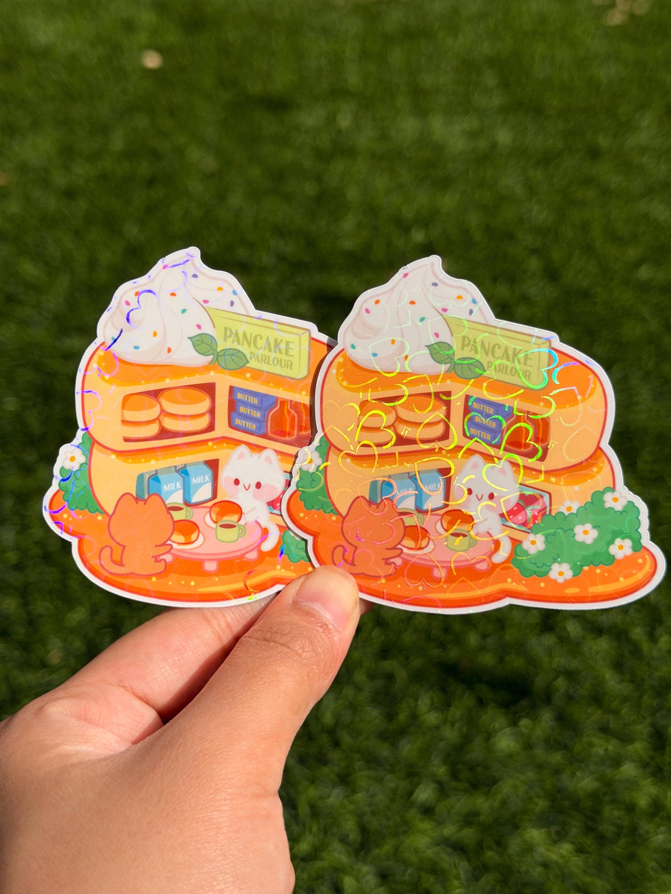 Kawaii Kitty’s Pancake Parlour Shop | Pegatina Troquelada | Resistente al agua