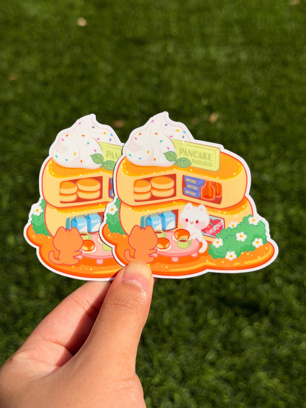 Kawaii Kitty’s Pancake Parlour Shop | Die Cut Sticker | Waterproof
