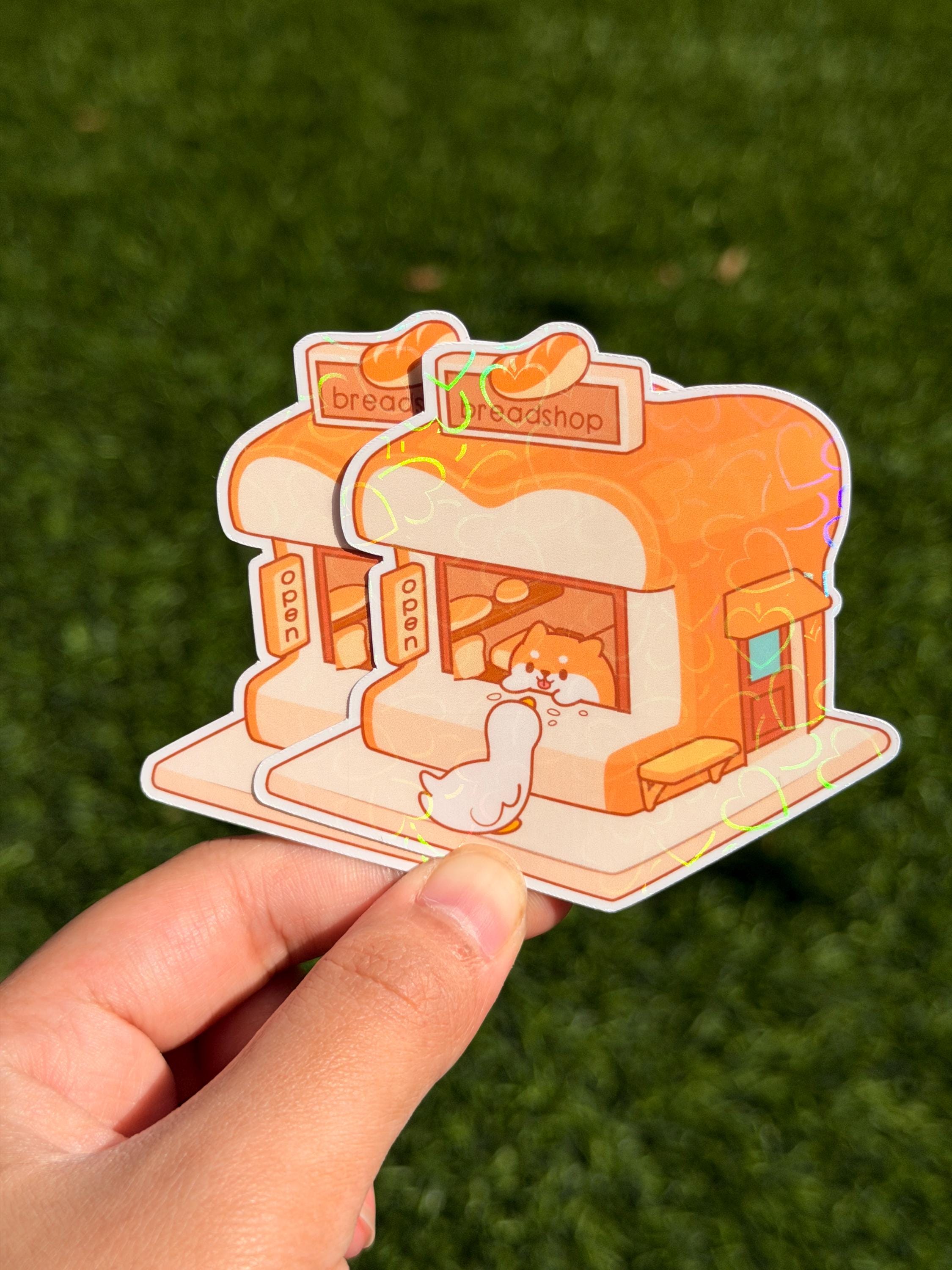 Panadería Kawaii Corgi | Pegatina troquelada | Impermeable