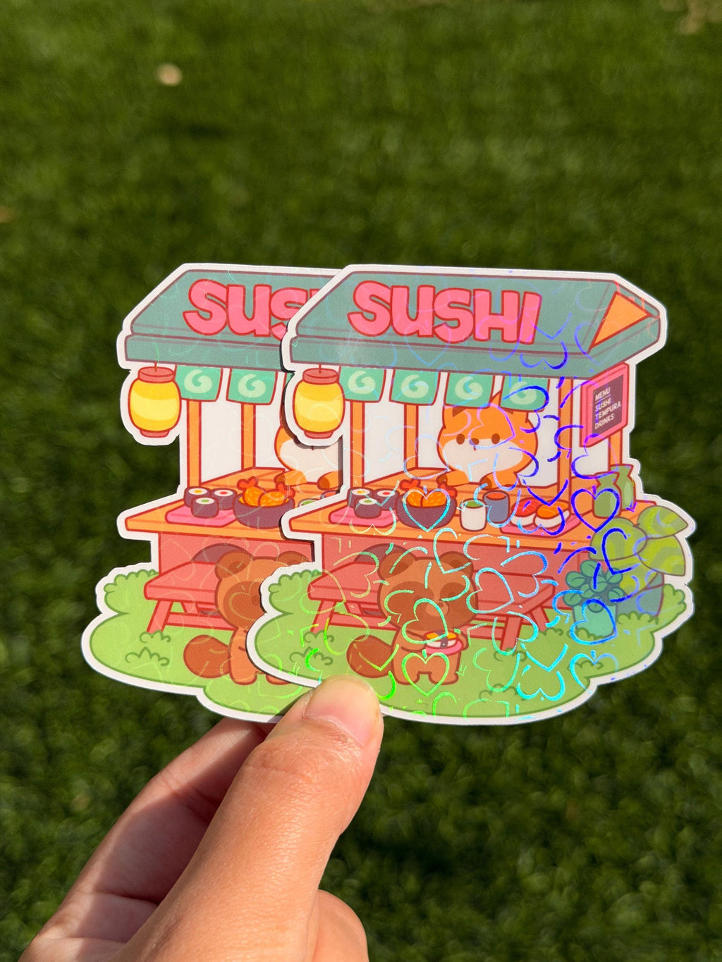 Kawaii Foxy's Sushi Shop | Die Cut Sticker | Waterproof
