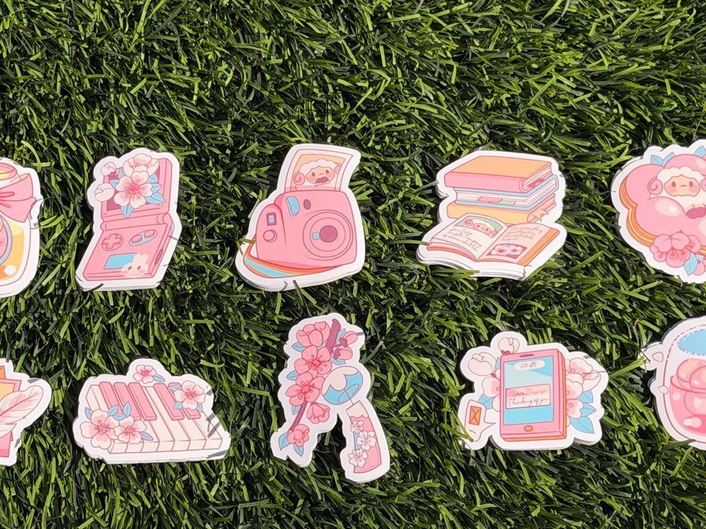 Kawaii Pink Sticker Collection | Die Cut Sticker