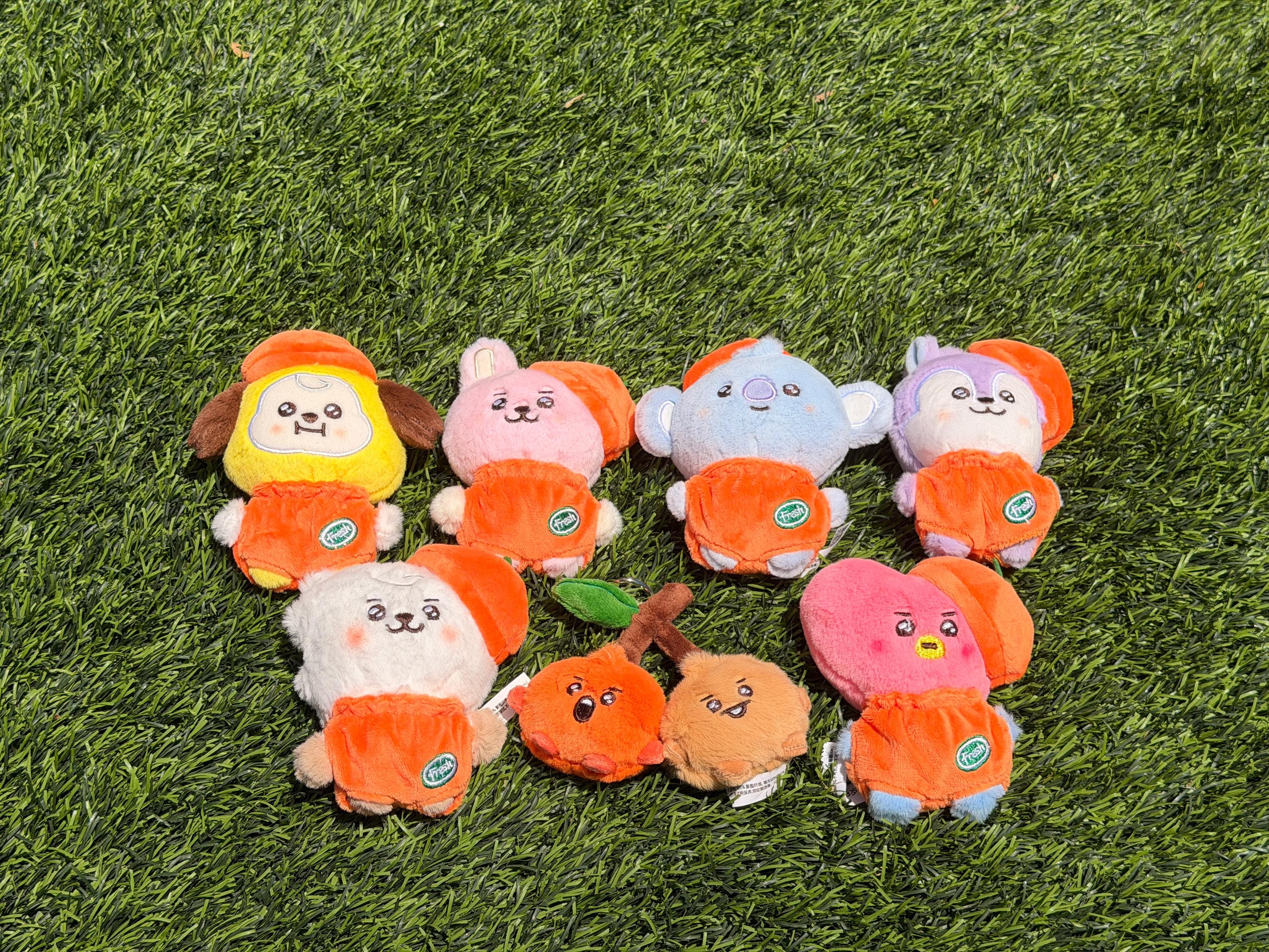 KPOP Plush Keychain | Orange Collection Series 2 | Cute Kawaii Character Keyring, Soft Mini Plush Charm, BTS Inspired Gift