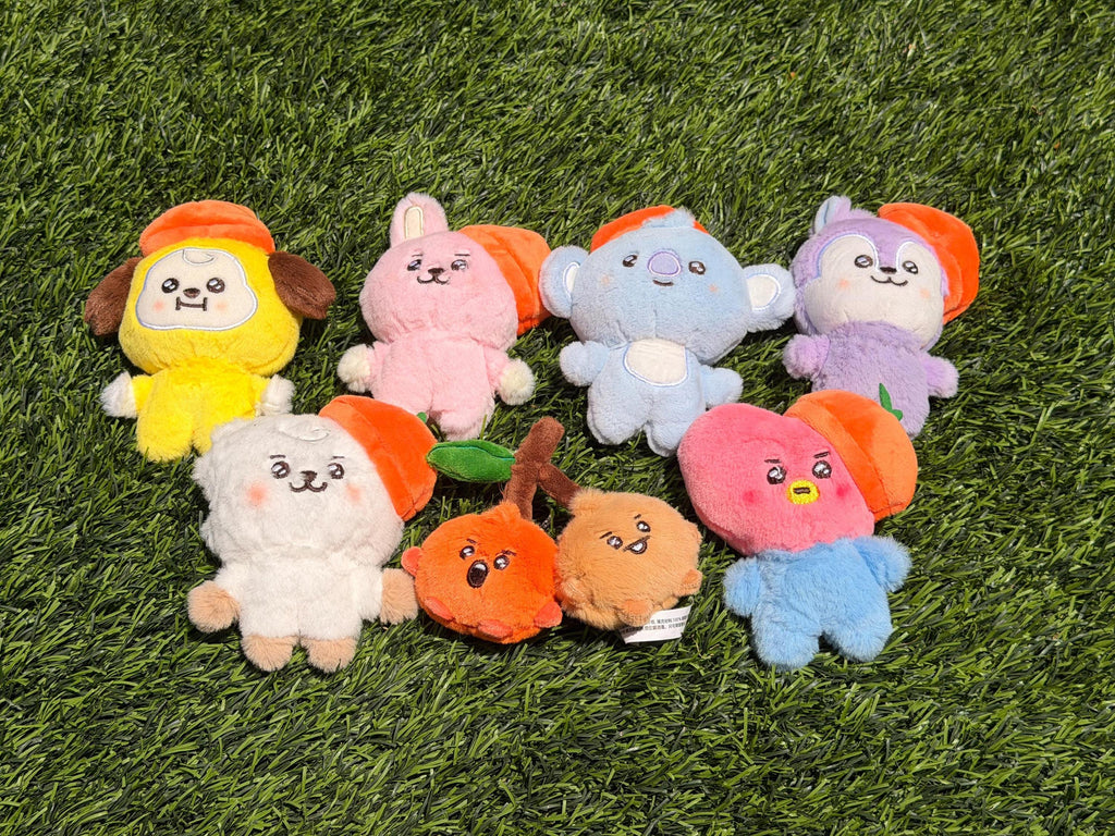 Llavero de peluche KPOP | Serie 2 Colección Naranja | Llavero lindo de personaje Kawaii, mini amuleto de peluche suave, regalo inspirado en BTS
