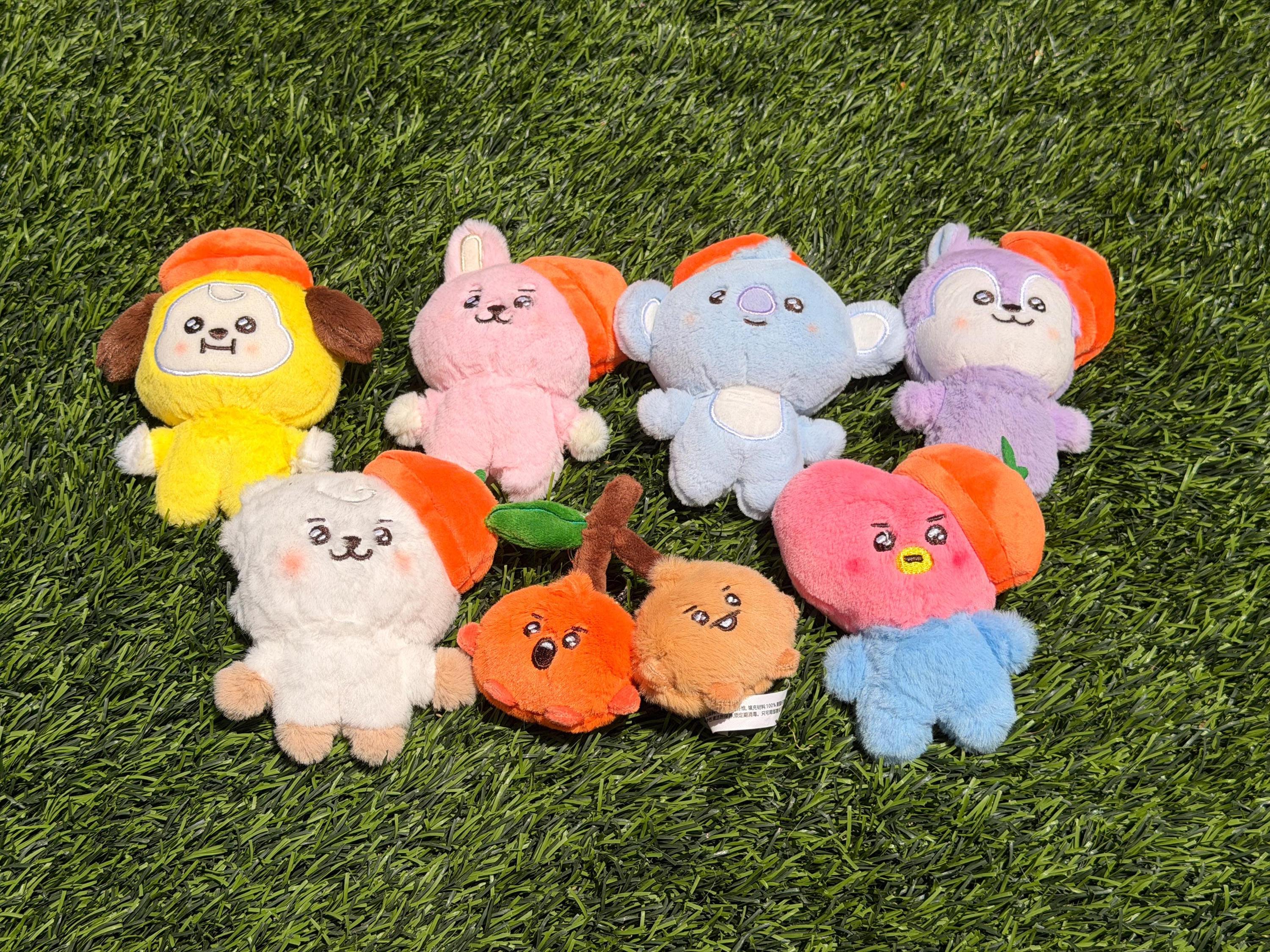 KPOP Plush Keychain | Orange Collection Series 2 | Cute Kawaii Character Keyring, Soft Mini Plush Charm, BTS Inspired Gift