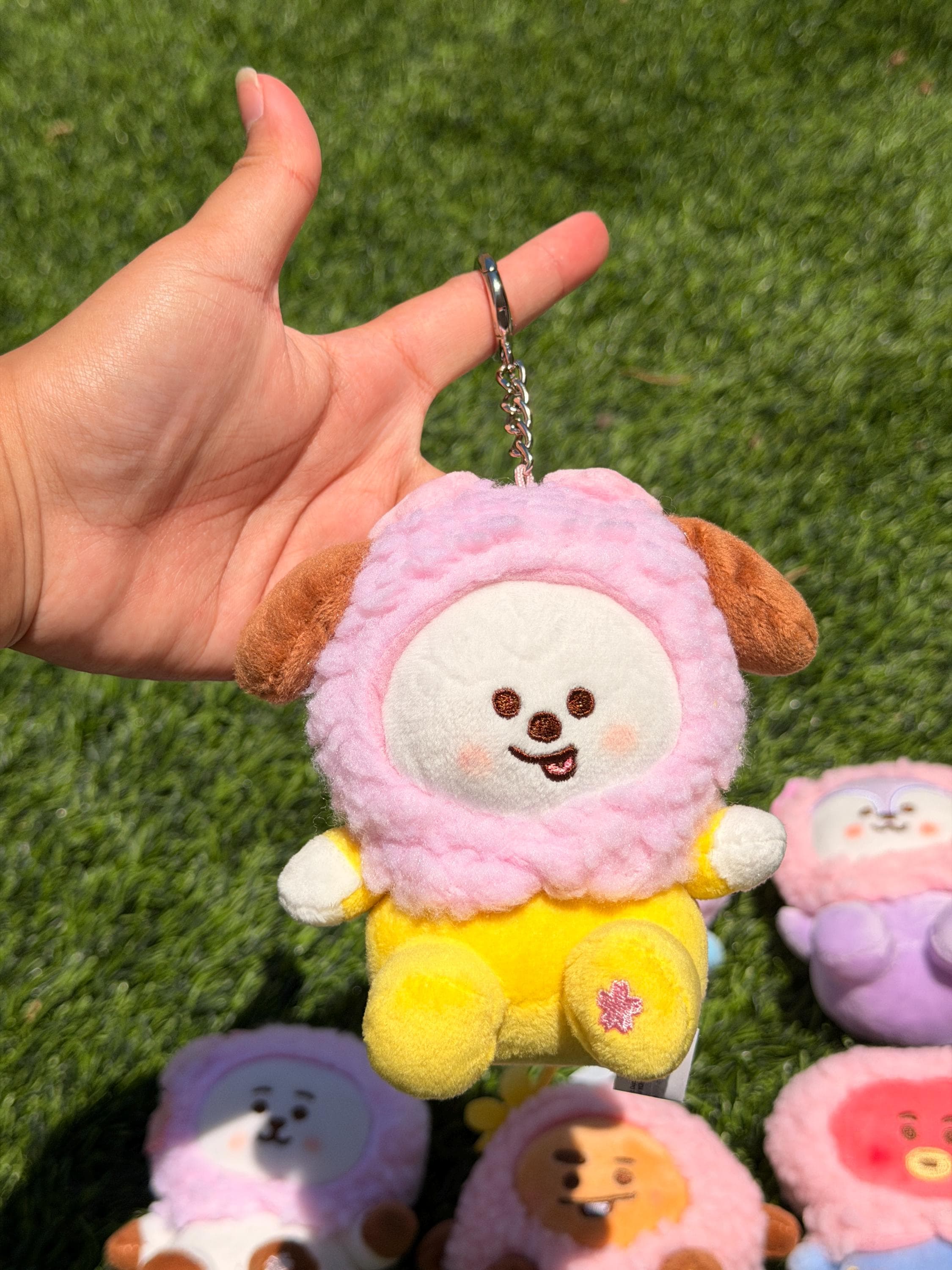 KPOP Plush Keychain | Spring Collection | Cute Kawaii Character Keyring, Soft Mini Plush Charm, BTS Inspired Gift