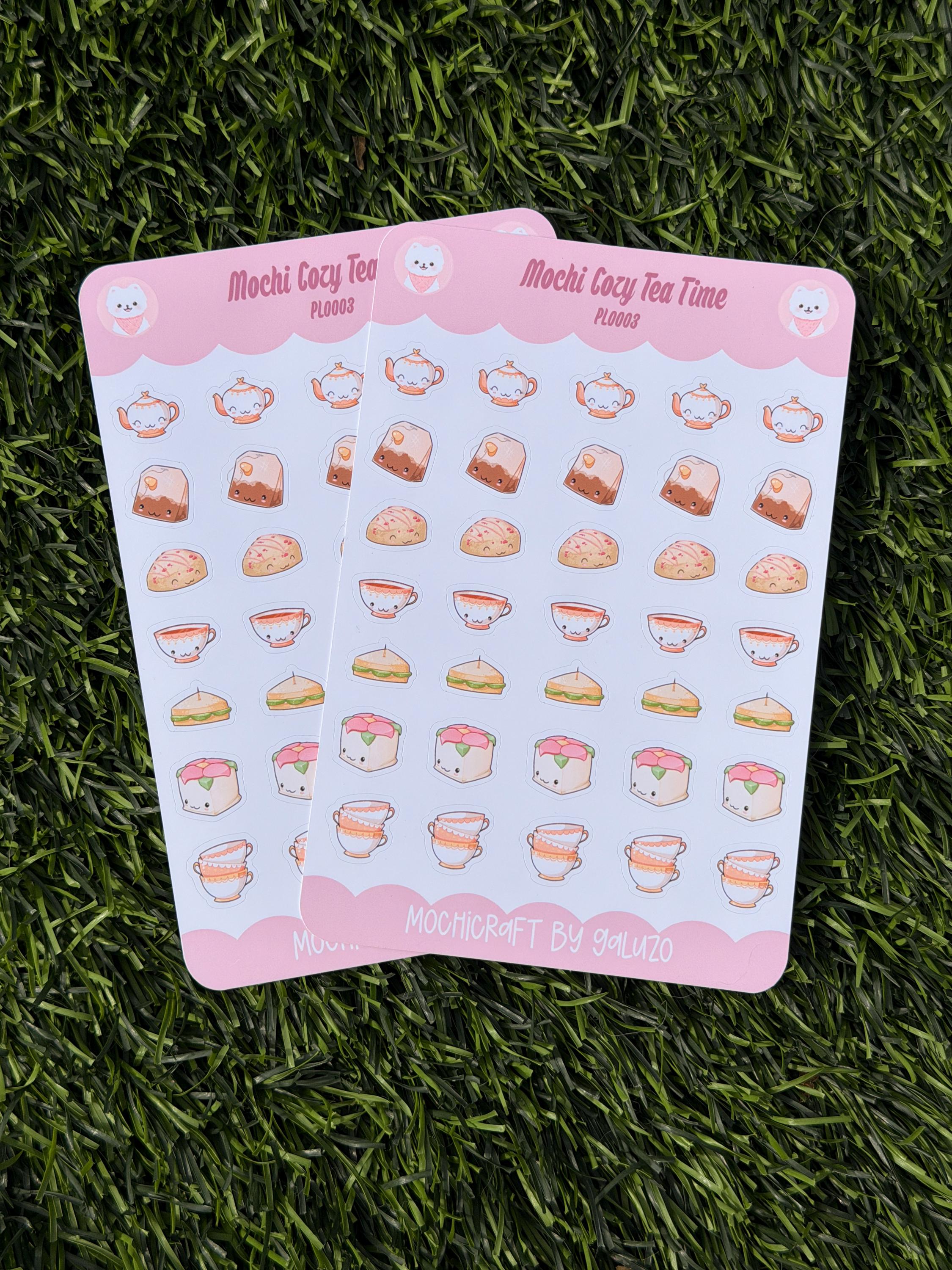 Kawaii Cozy Tea Time Sticker Sheet | Kiss Cut