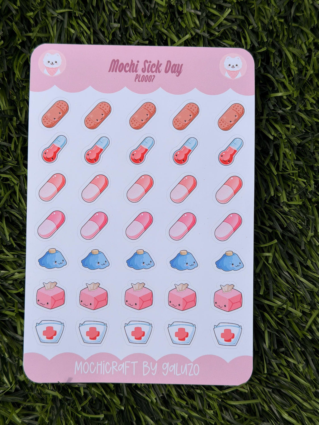 Kawaii Sick Day Sticker Sheet | Kiss Cut