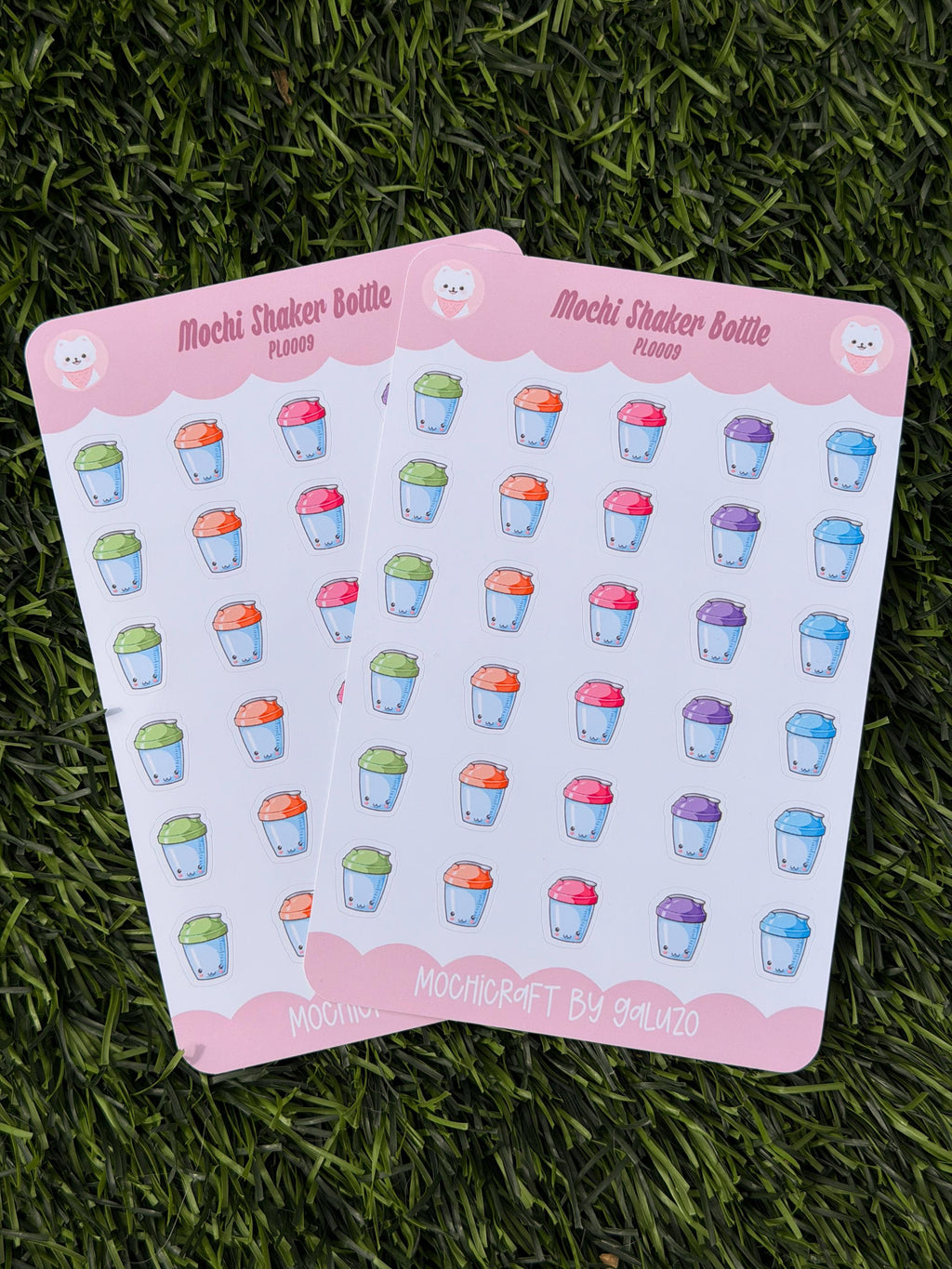 Hoja de pegatinas para botella mezcladora Kawaii | Troquelado