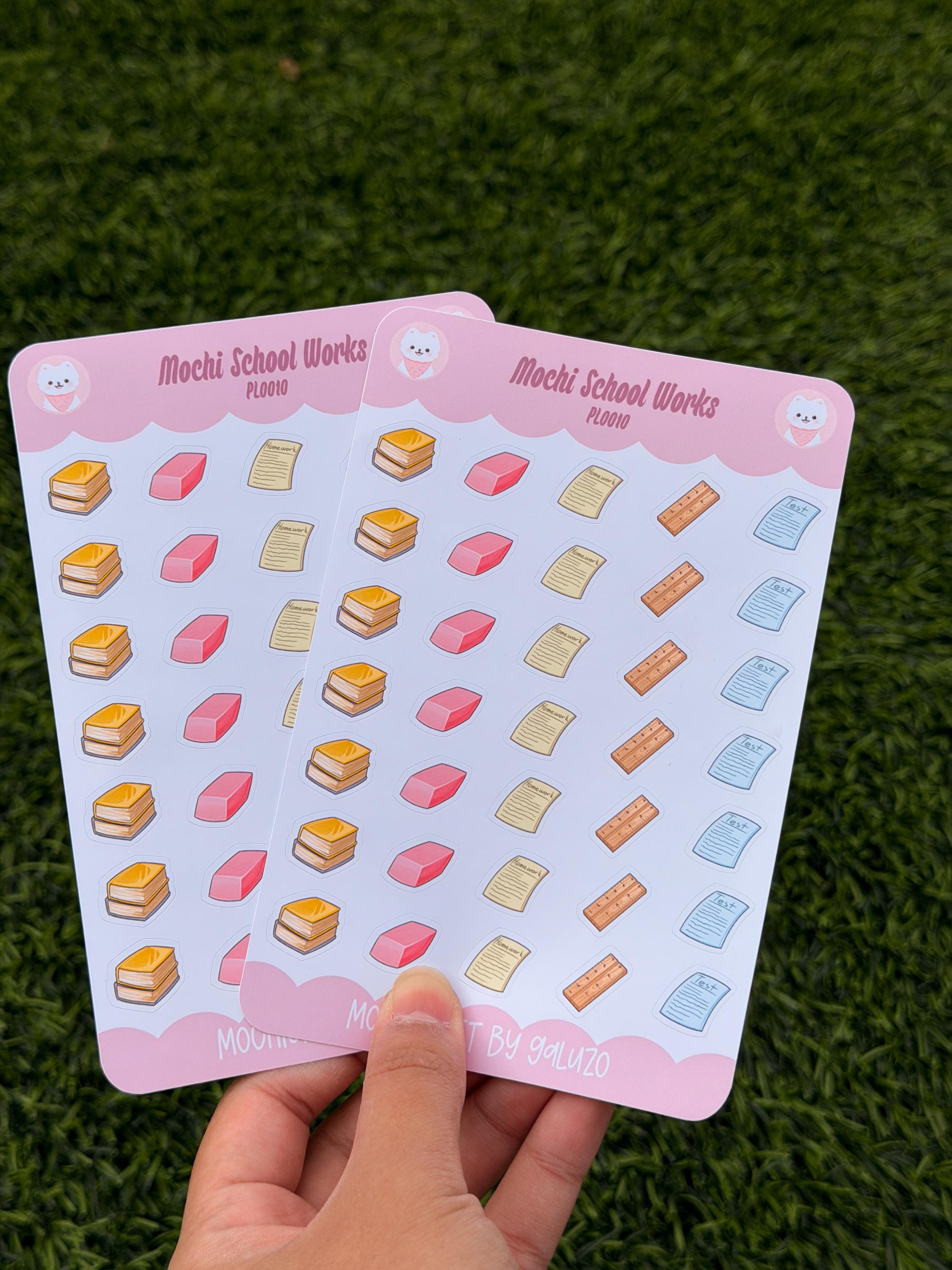 Kawaii School Works Sticker Sheet | Kiss Cut