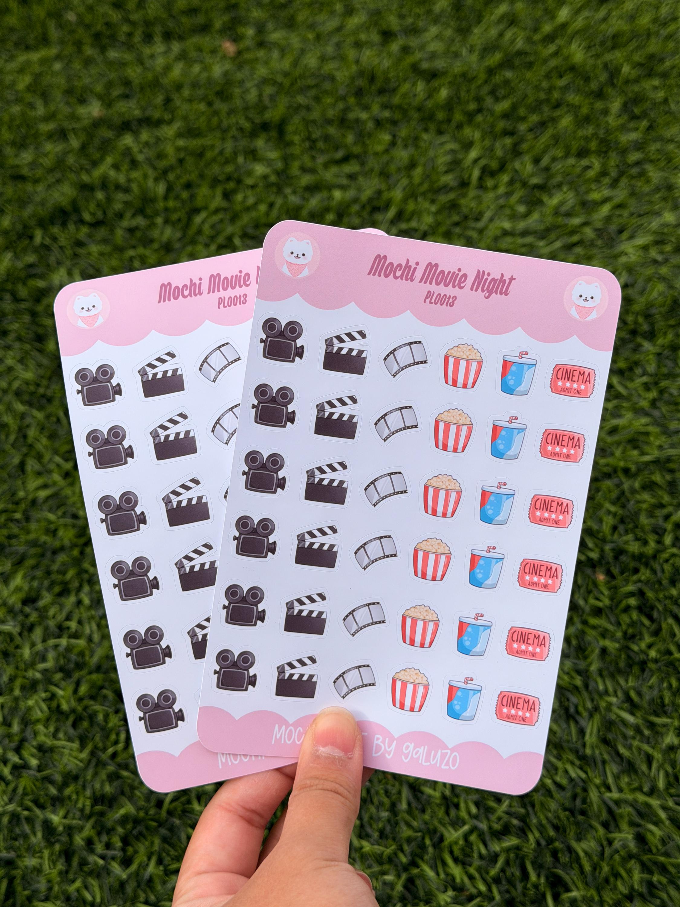 Kawaii Movie Night Sticker Sheet | Kiss Cut