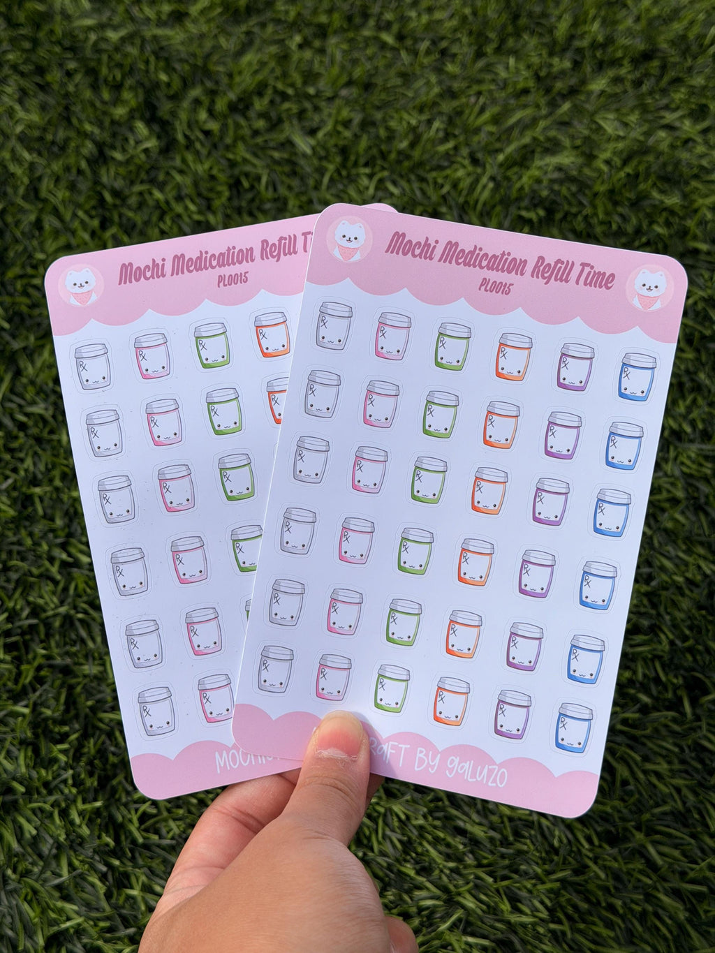 Kawaii Medication Refill Sticker Sheet | Kiss Cut