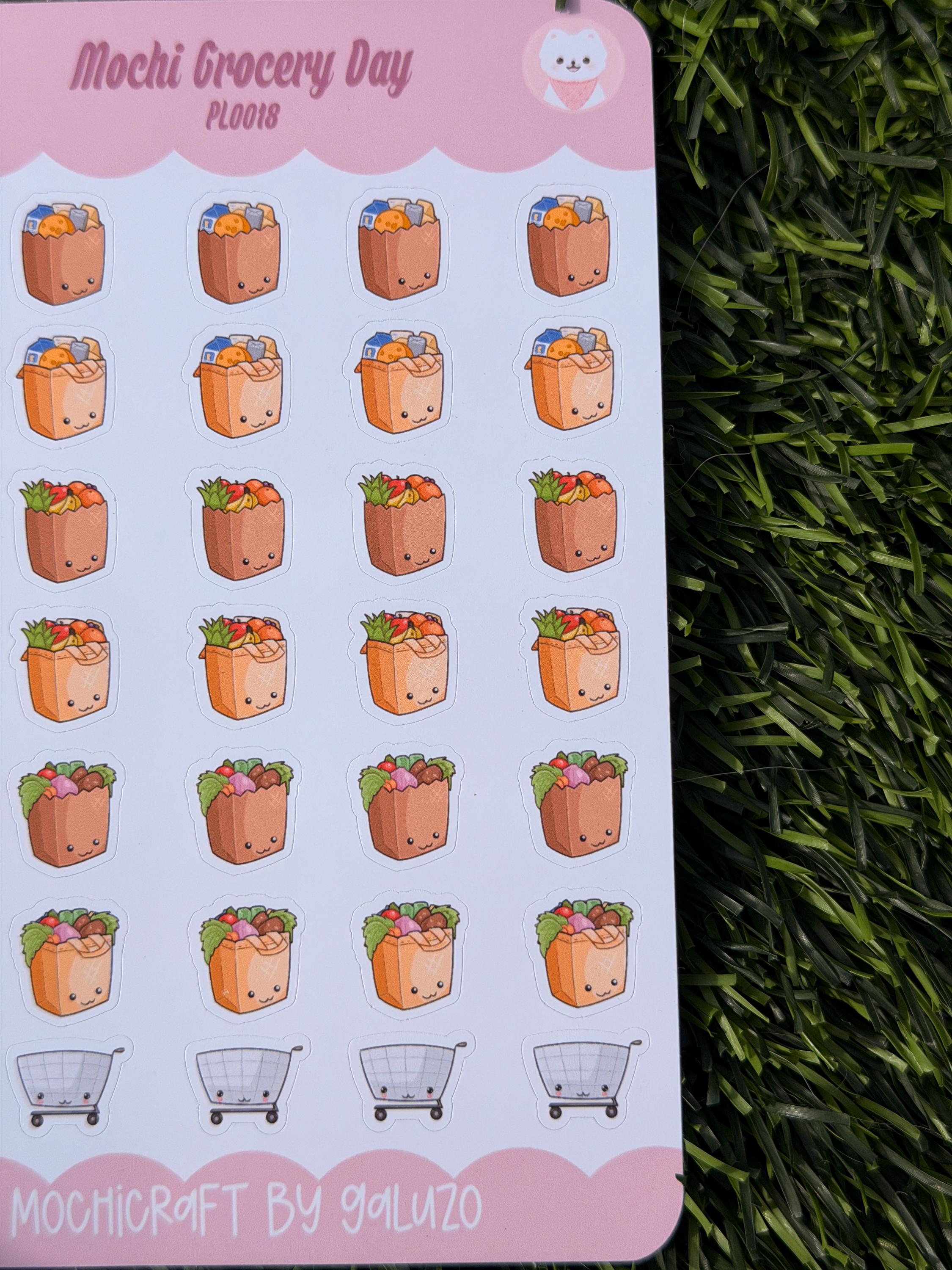 Kawaii Grocery Day Sticker Sheet | Kiss Cut