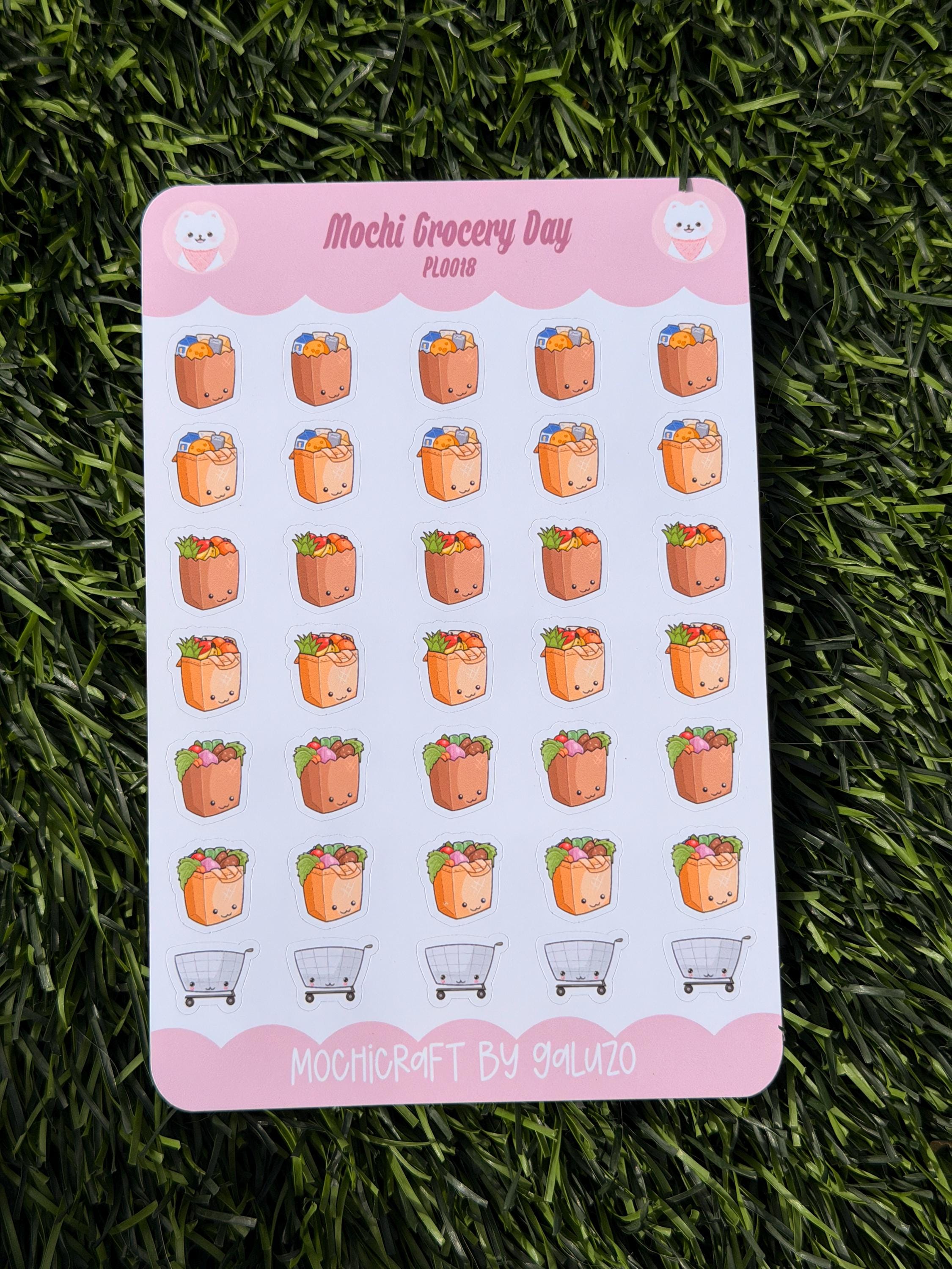 Kawaii Grocery Day Sticker Sheet | Kiss Cut