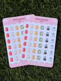 Kawaii Condiments Sticker Sheet | Kiss Cut