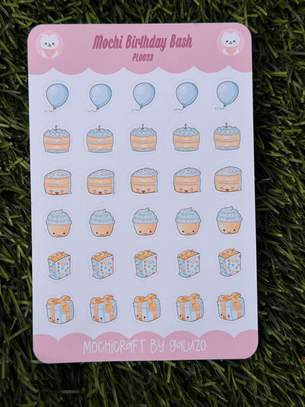 Kawaii Birthday Bash Sticker Sheet | Kiss Cut