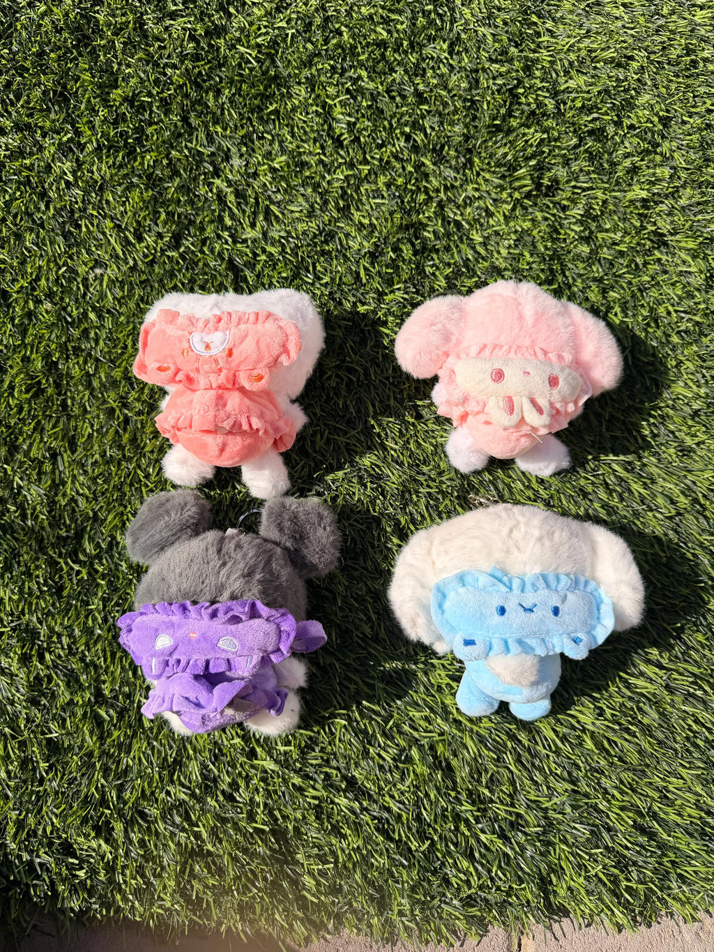 Cute Plush Keychain in Dress | Kawaii Bunny & Cat Plush | Soft Bag Charm | Cute Aesthetic Keychain | Gift for Her, Sanrio-Inspired Plush