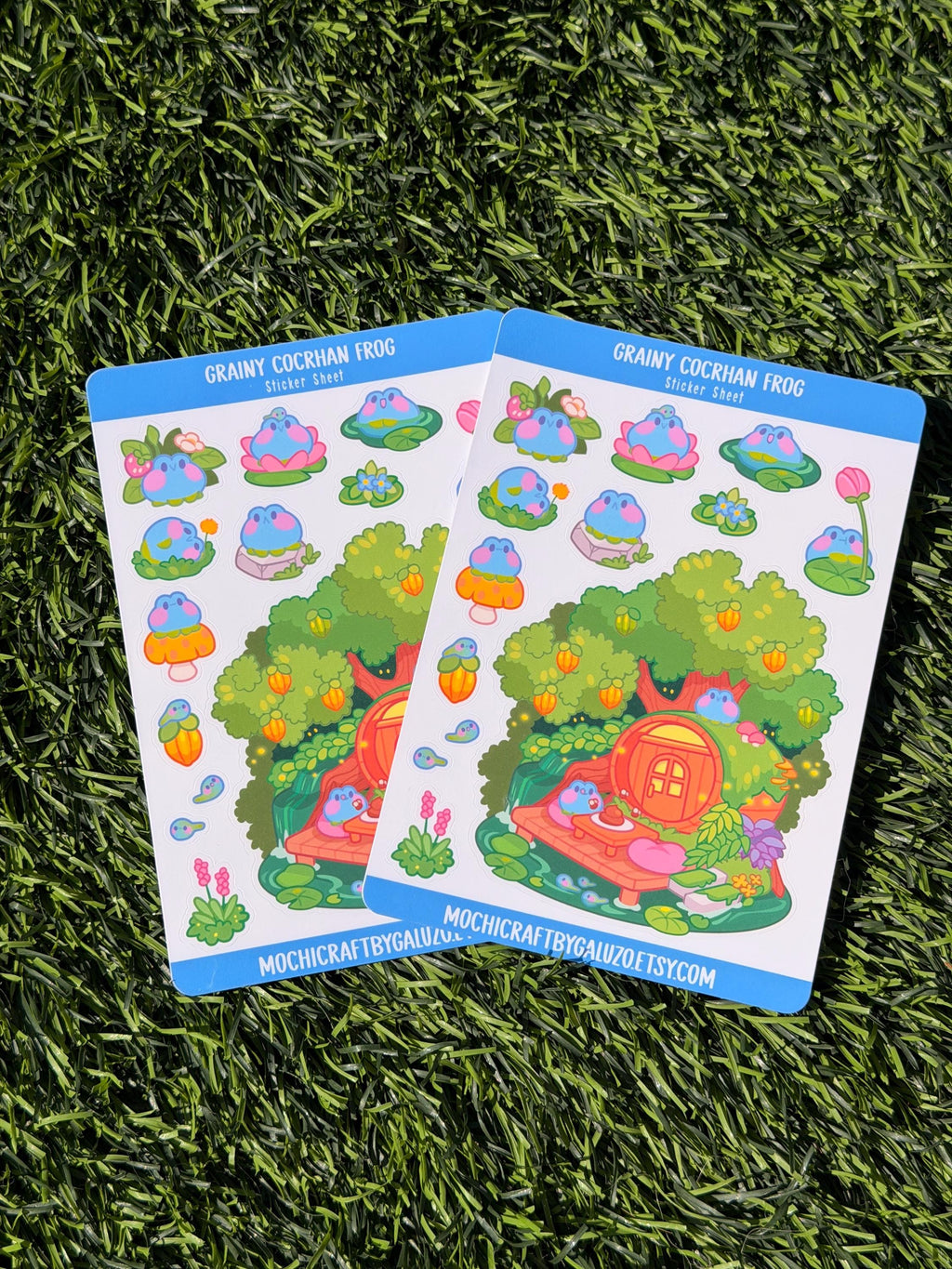 Grainy Cocrhan Frog | Scrapbooking | Sticker Sheet | Kiss Cut