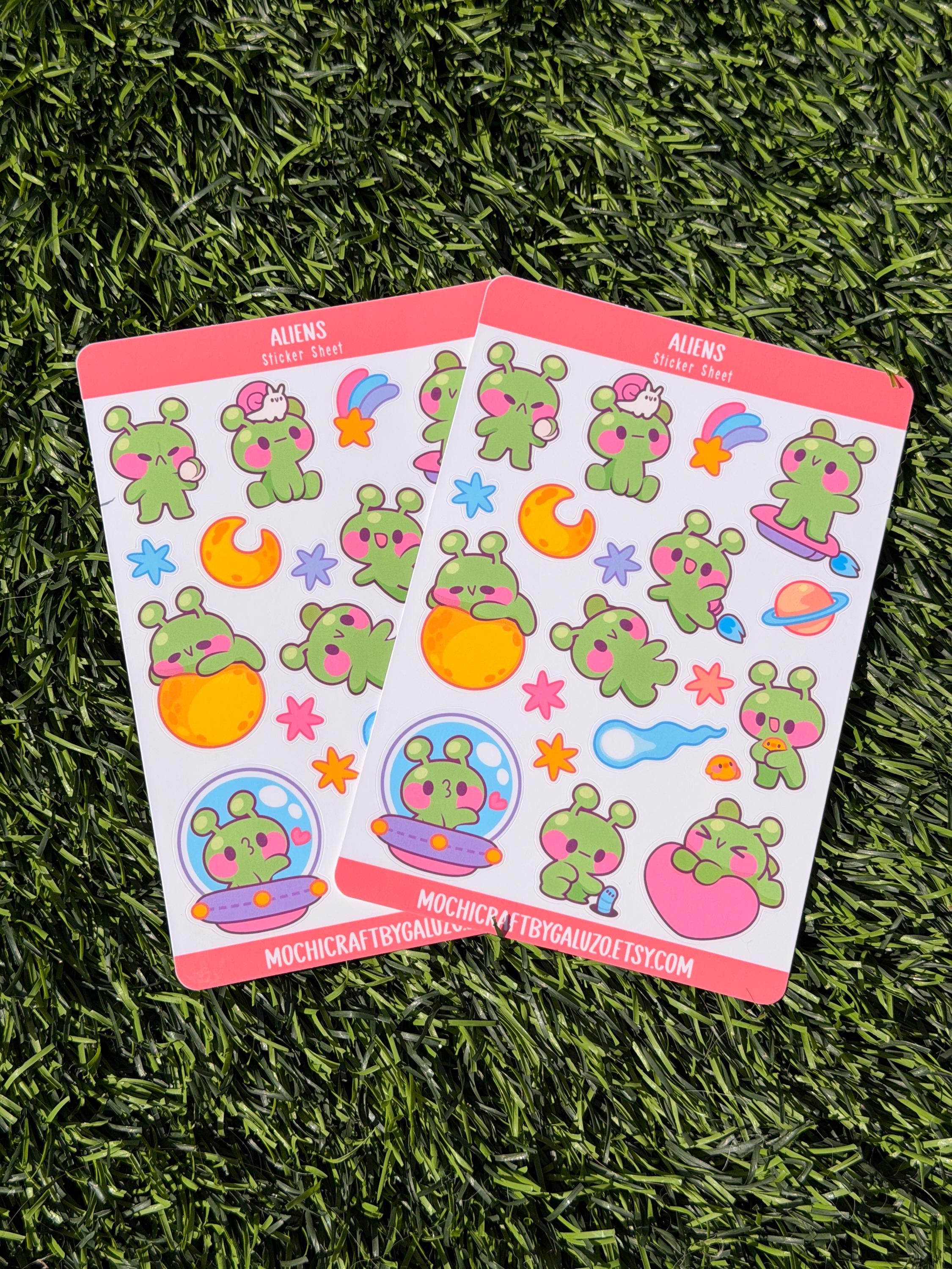 Aliens | Scrapbooking | Sticker Sheet | Kiss Cut