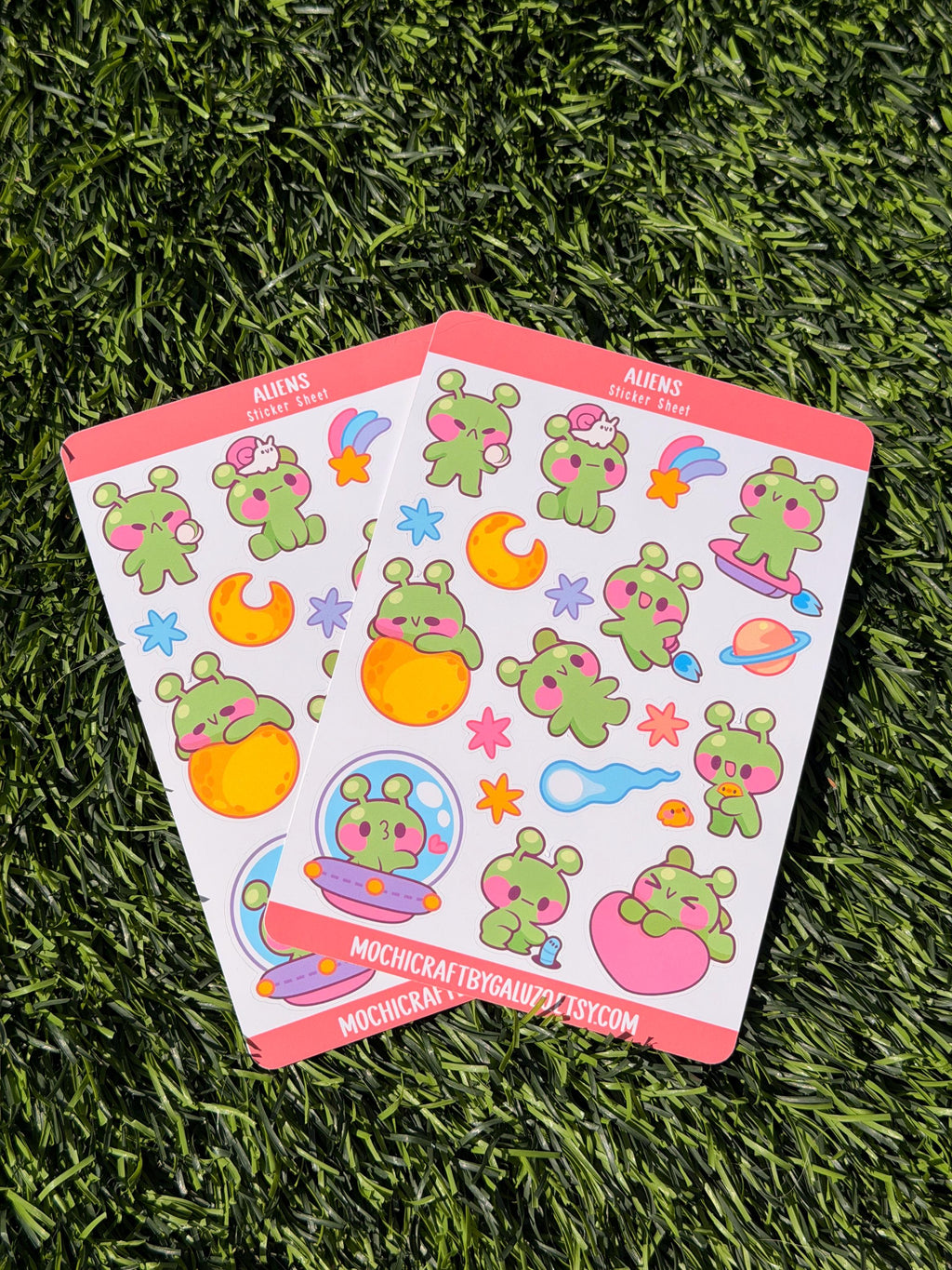 Aliens | Scrapbooking | Sticker Sheet | Kiss Cut