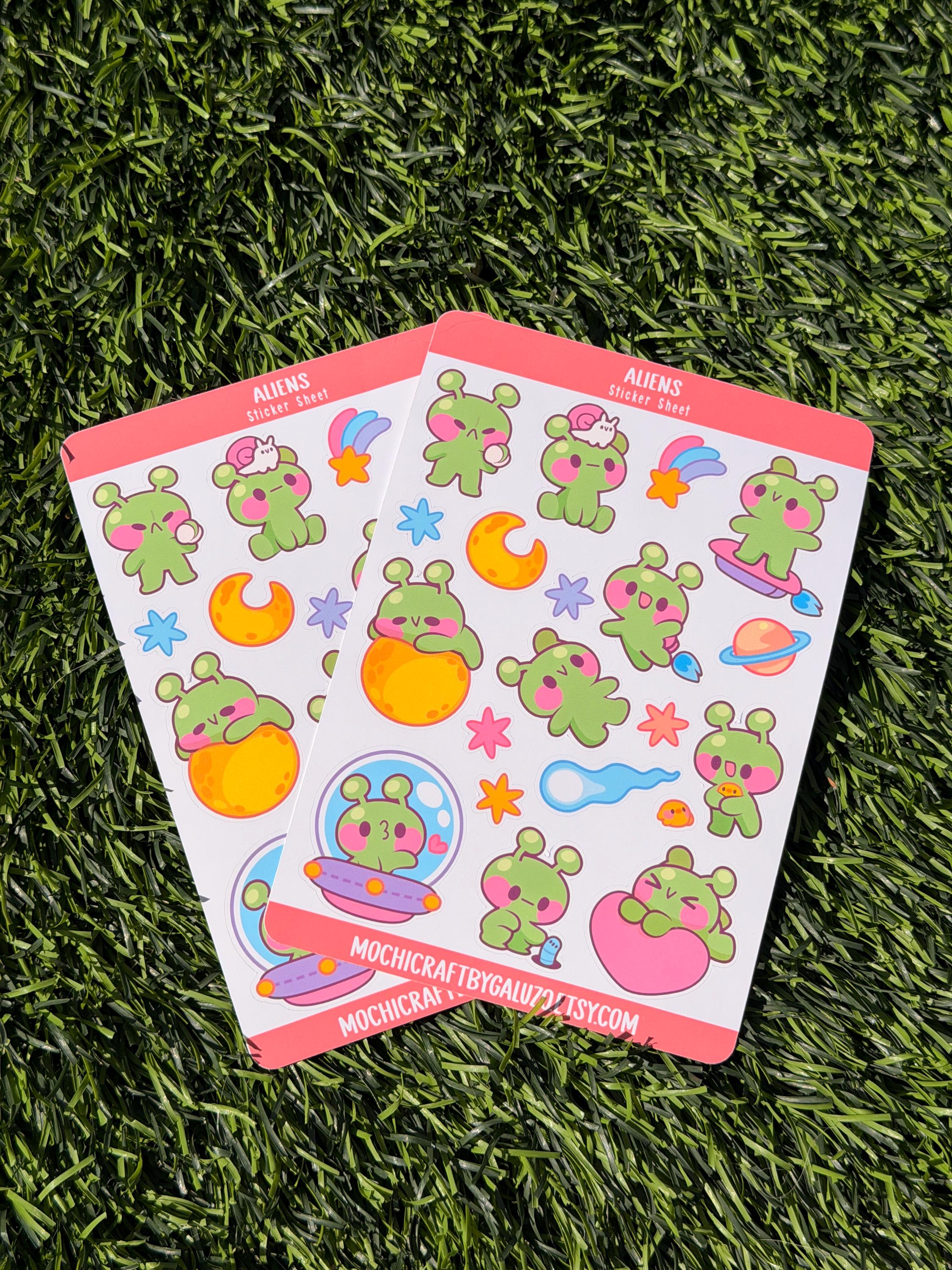 Aliens | Scrapbooking | Sticker Sheet | Kiss Cut