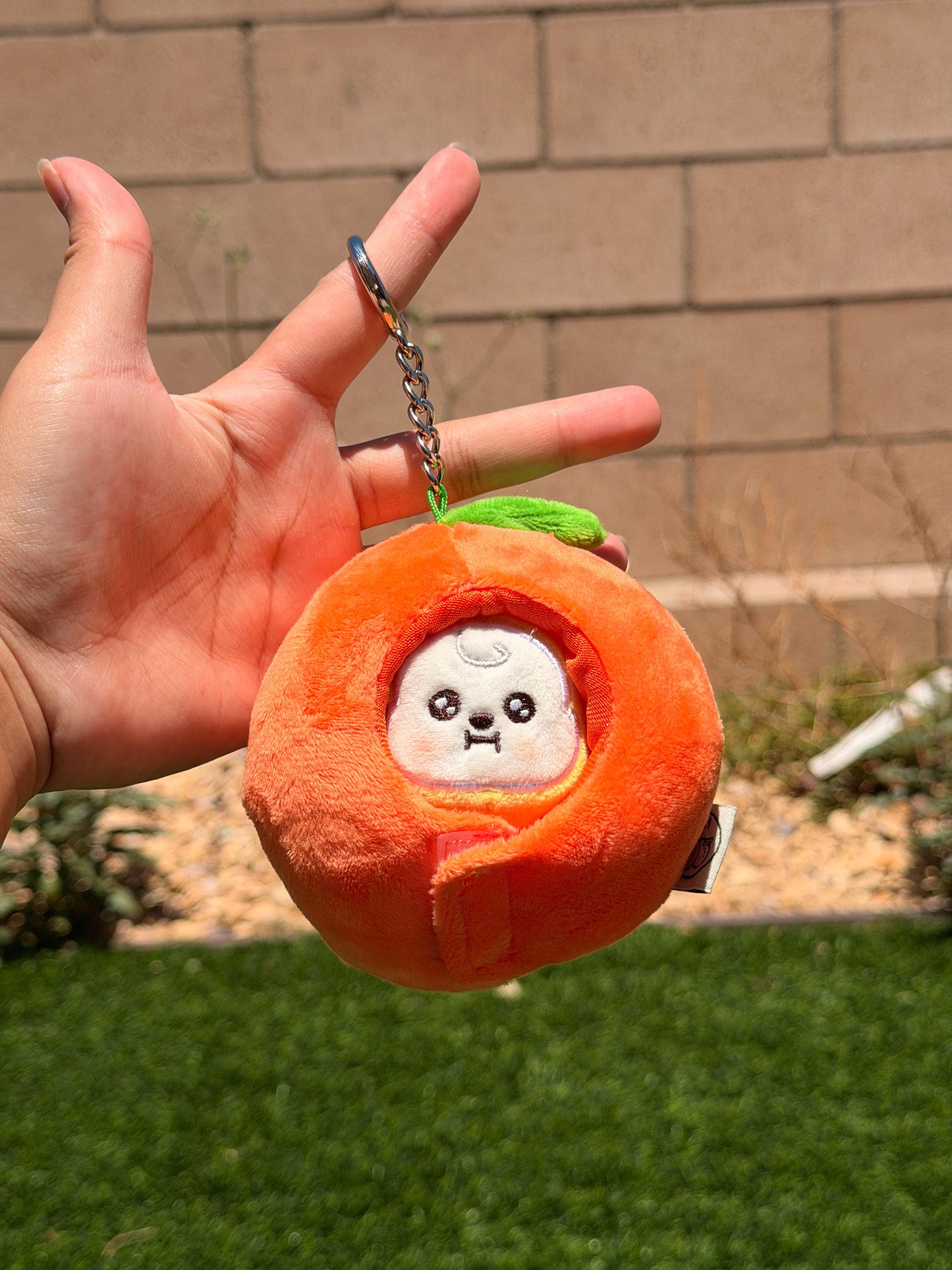 KPOP Plush Keychain | Orange Collection Series 1 | Cute Kawaii Character Keyring, Soft Mini Plush Charm, BTS Inspired Gift