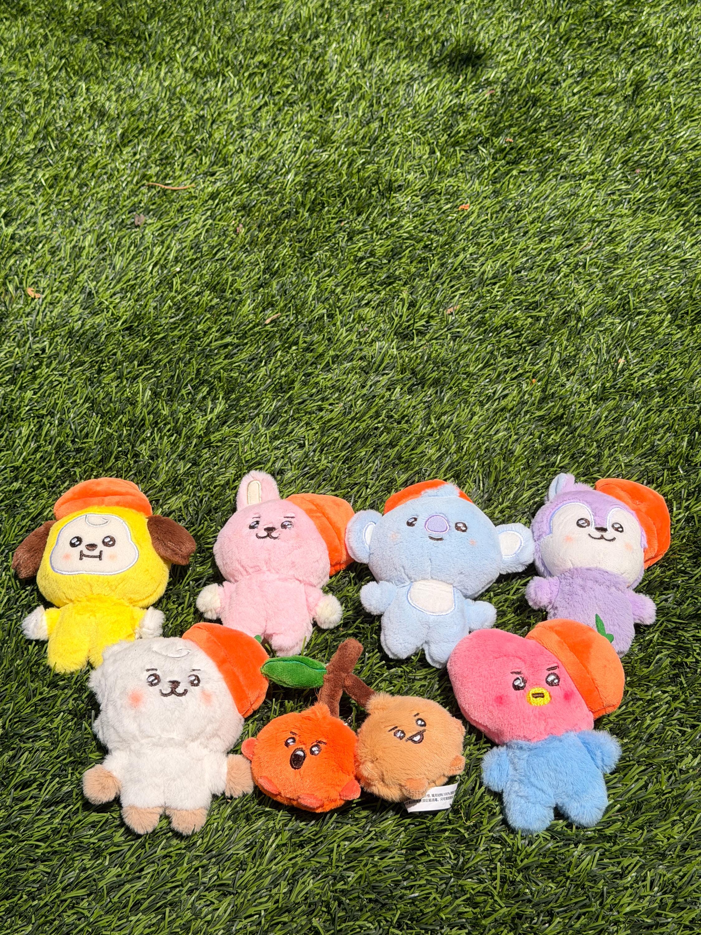 KPOP Plush Keychain | Orange Collection Series 2 | Cute Kawaii Character Keyring, Soft Mini Plush Charm, BTS Inspired Gift
