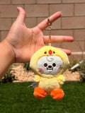 KPOP Plush Keychain | Fluffy Collection | Cute Kawaii Character Keyring, Soft Mini Plush Charm, BTS Inspired Gift