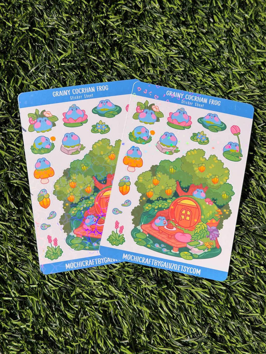 Grainy Cocrhan Frog | Scrapbooking | Sticker Sheet | Kiss Cut