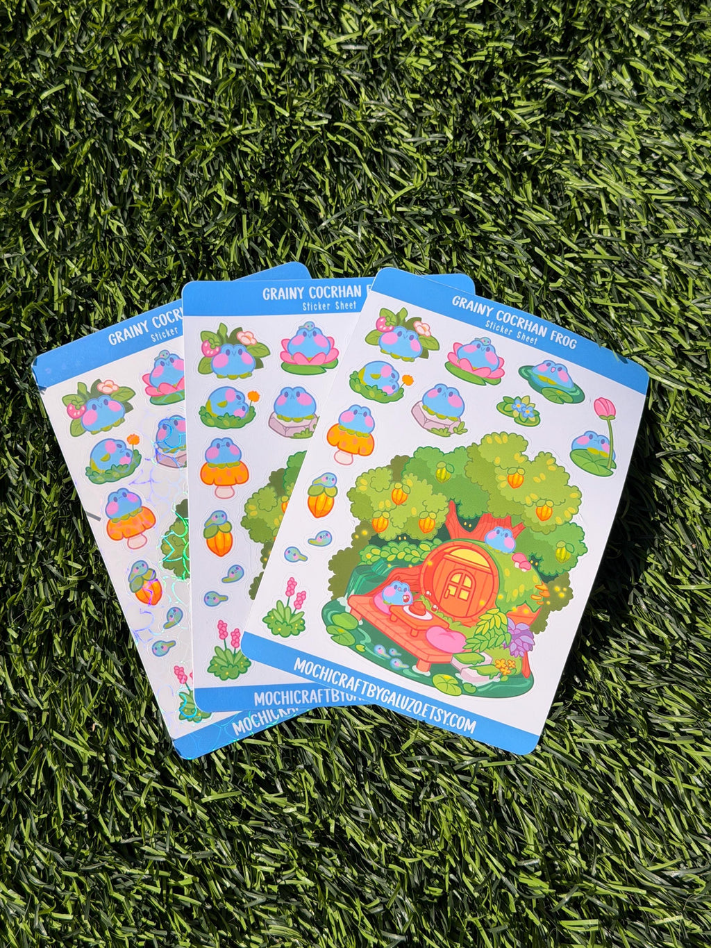 Grainy Cocrhan Frog | Scrapbooking | Sticker Sheet | Kiss Cut